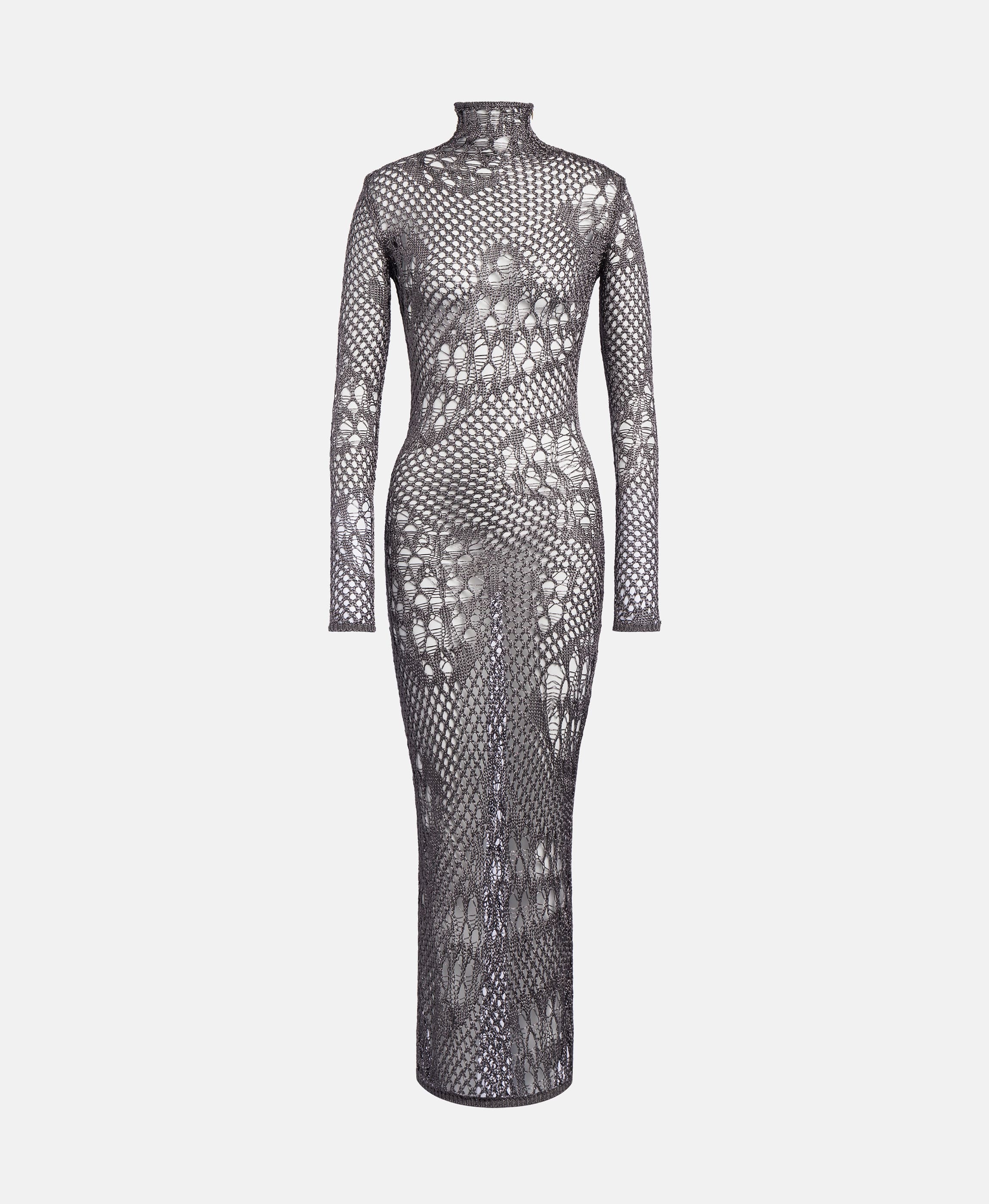 Slim dress in open-weave knit