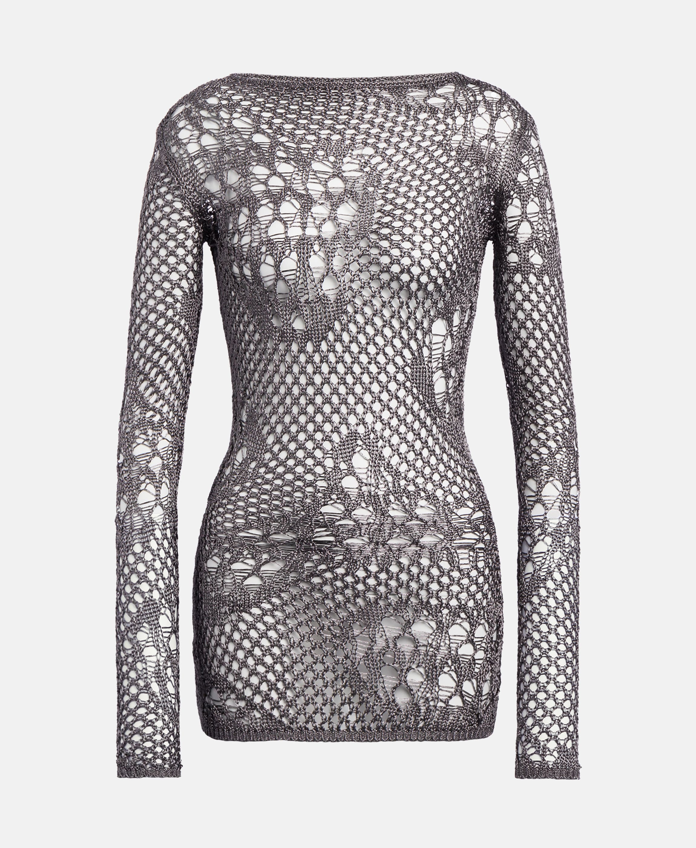 Slim mini dress in open-weave knit