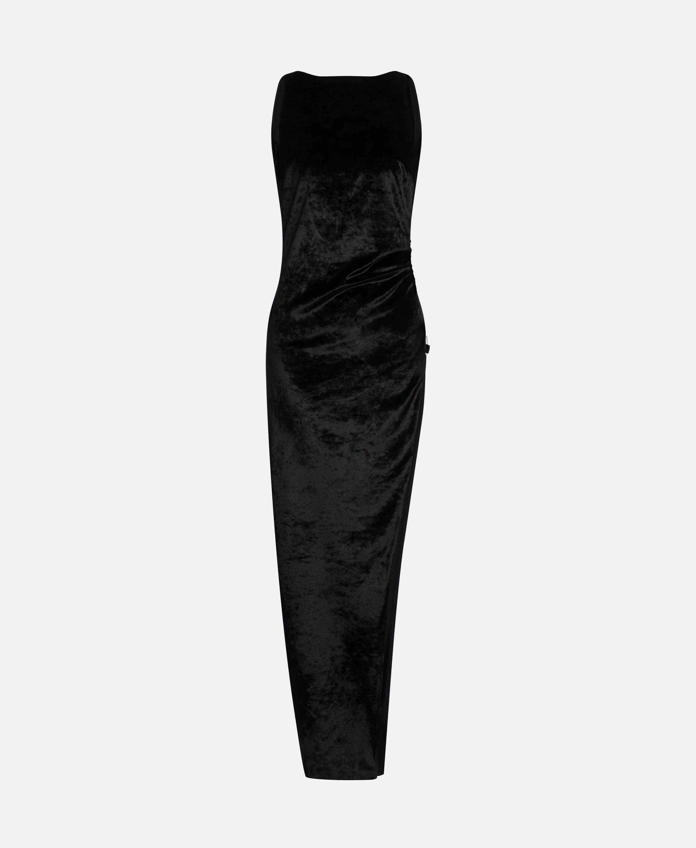 Long slim dress in velvet