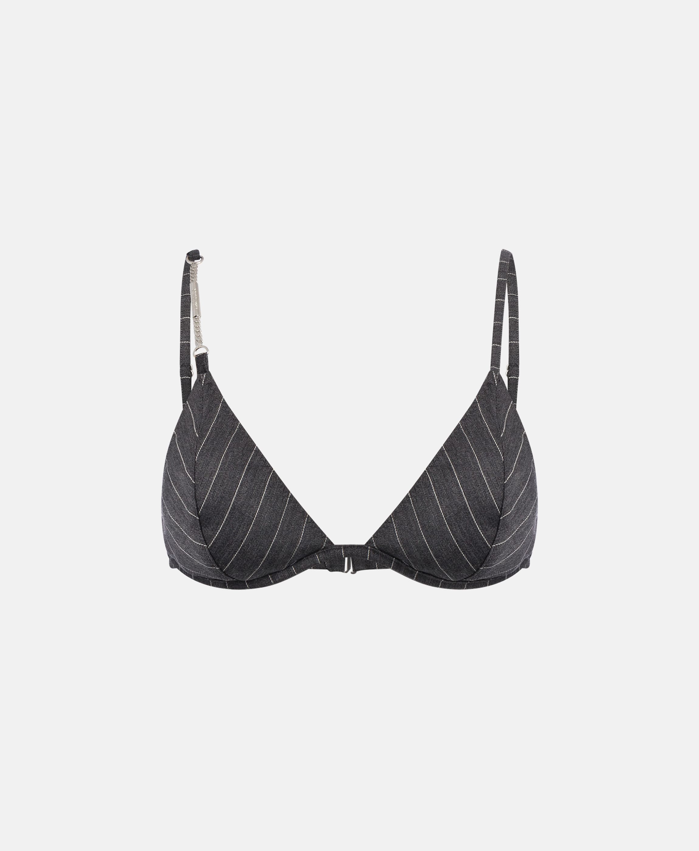 Bralette in pinstripe fresh wool