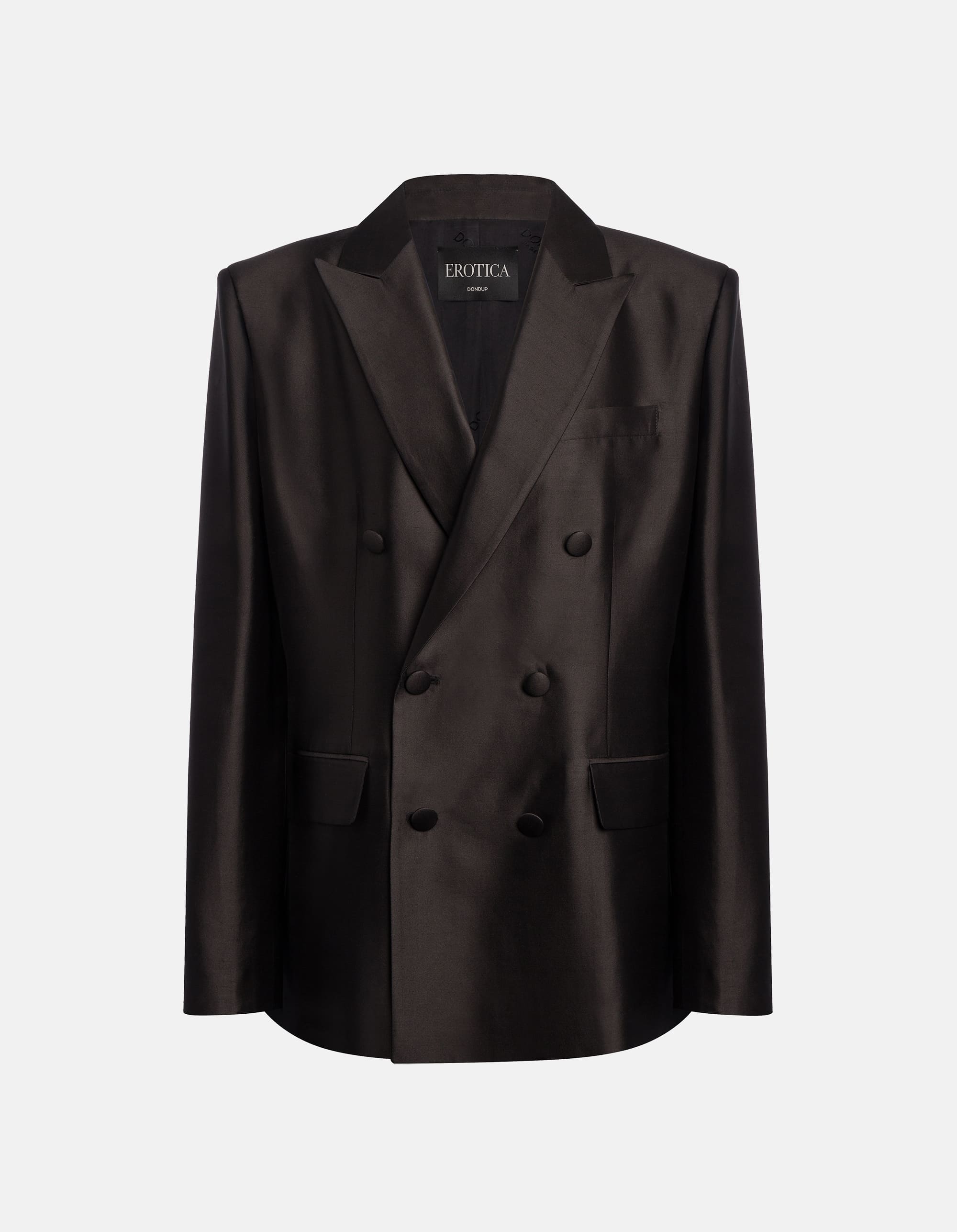 Double-breasted blazer in shantung