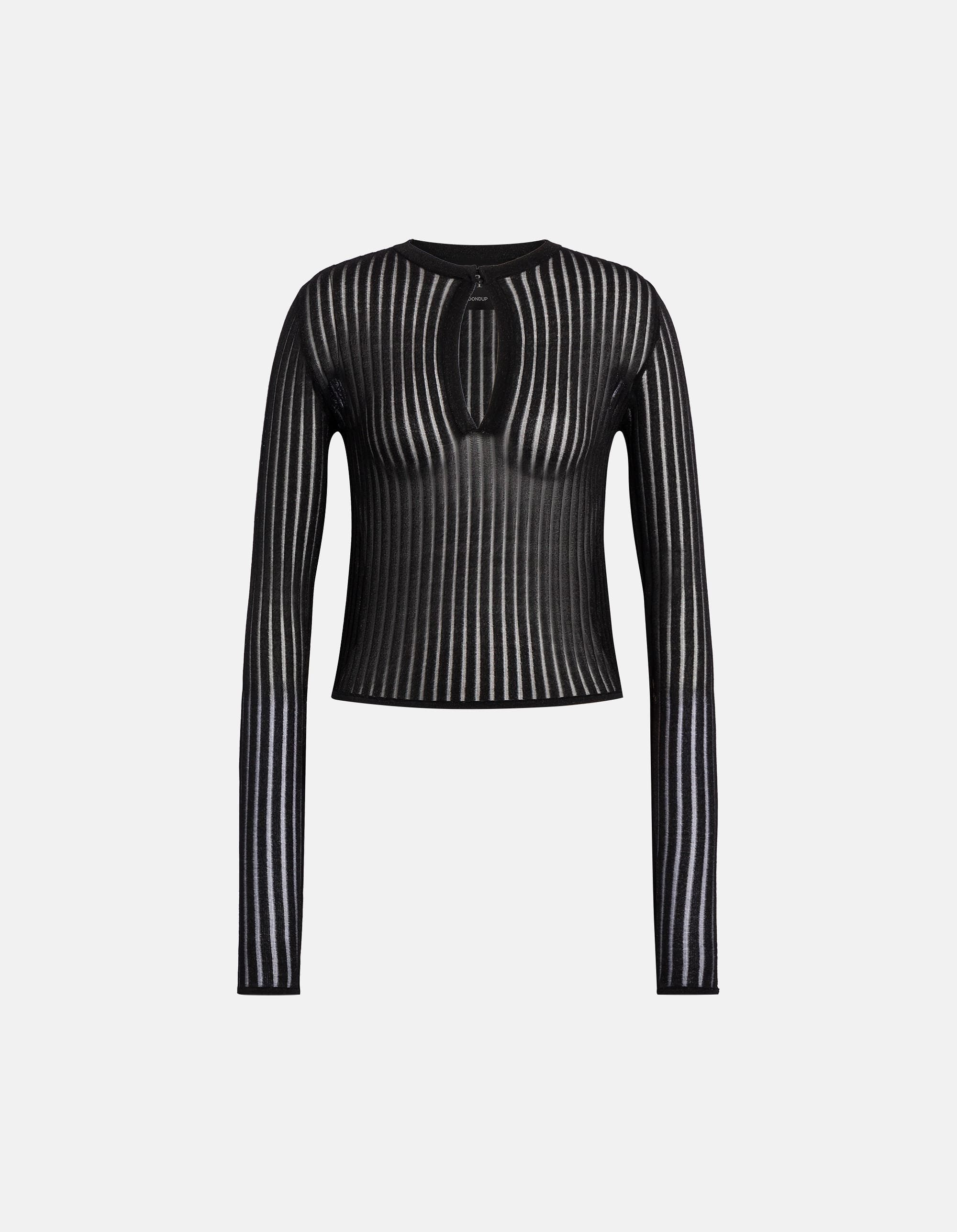 Slim henley top in lurex knit