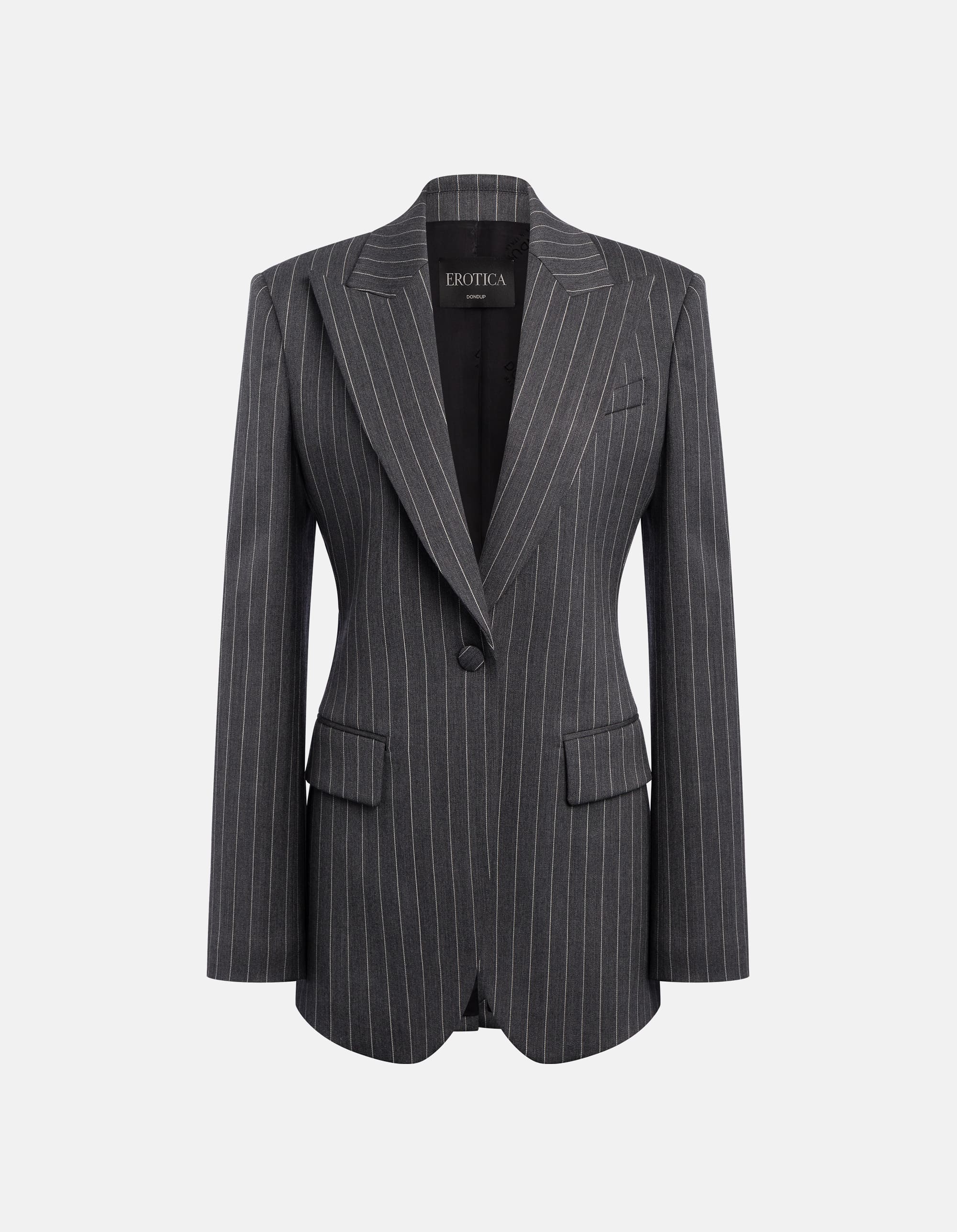 Blazer monopetto in fresco di lana gessato