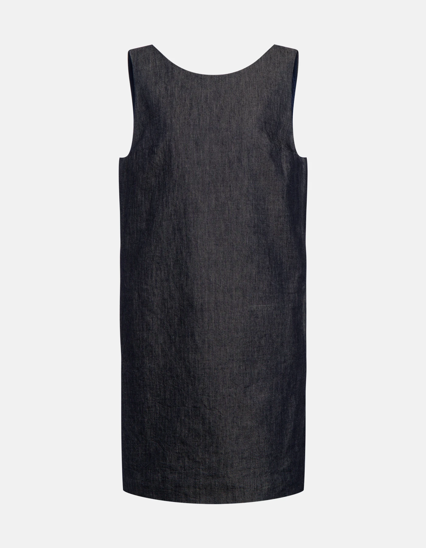 Short rigid silk denim dress