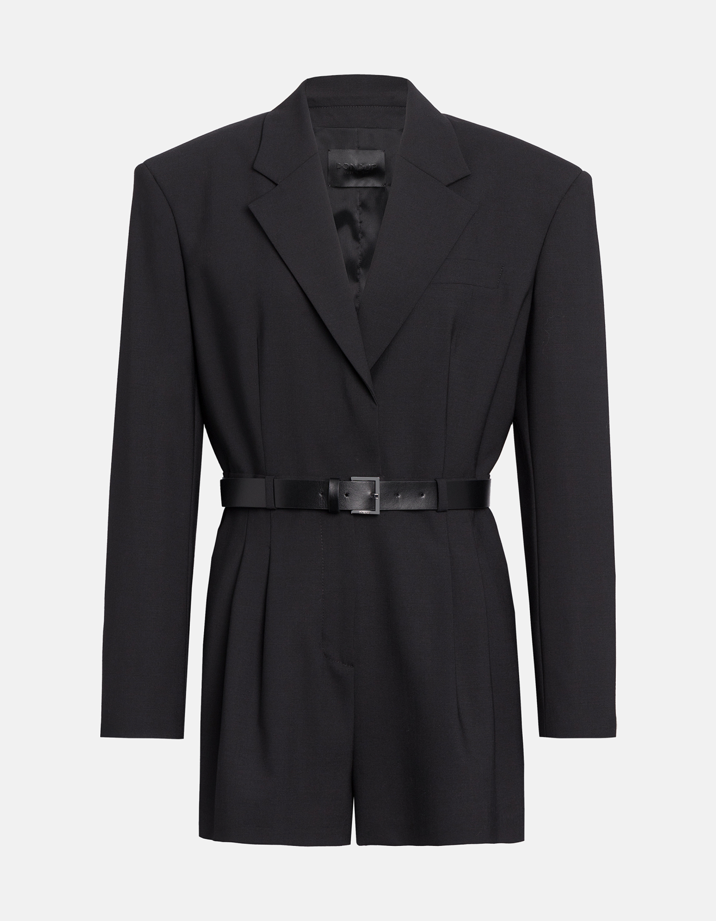Short jumpsuit in wool-blend canvas