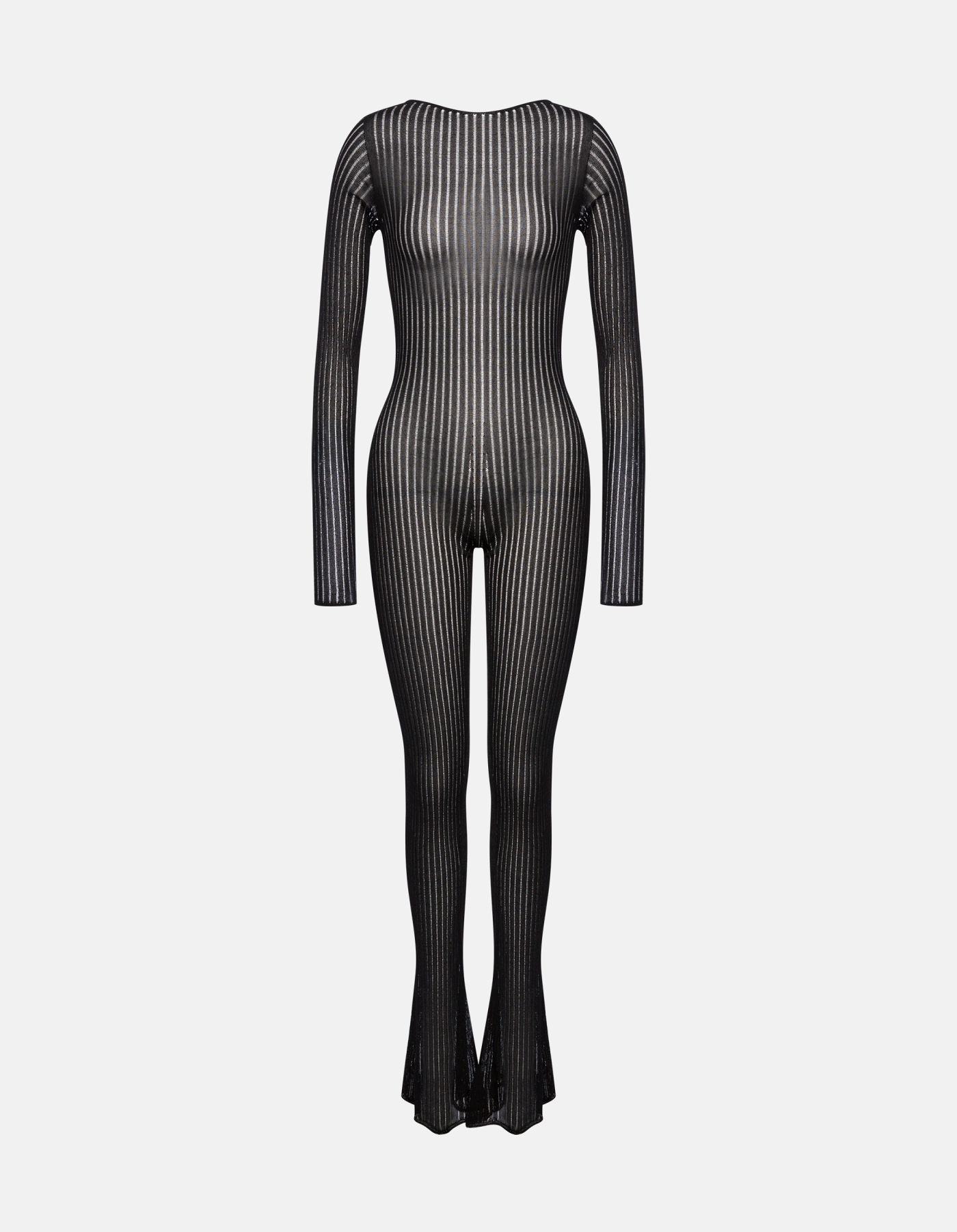 Jumpsuit slim in maglia a costa
