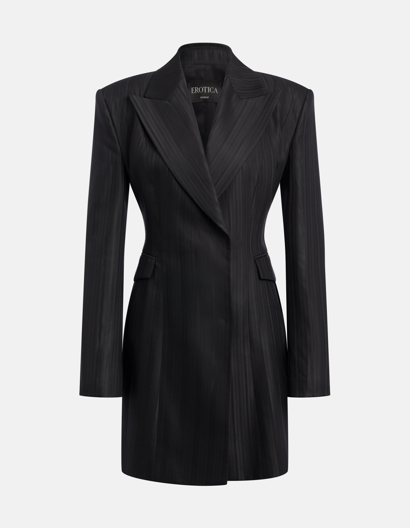 Miniabito robe-manteau in gessato lana e viscosa