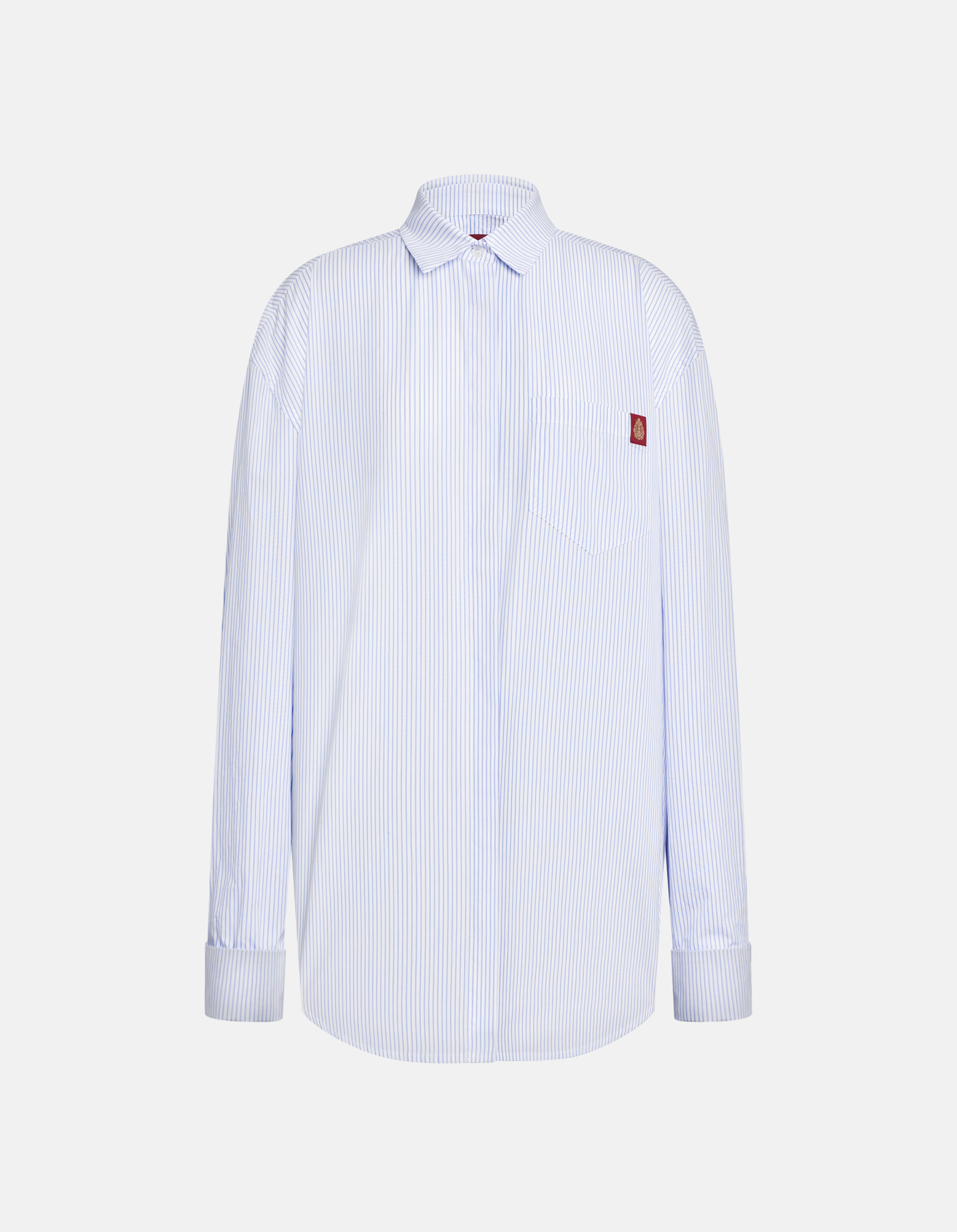 Camicia over in riga di cotone