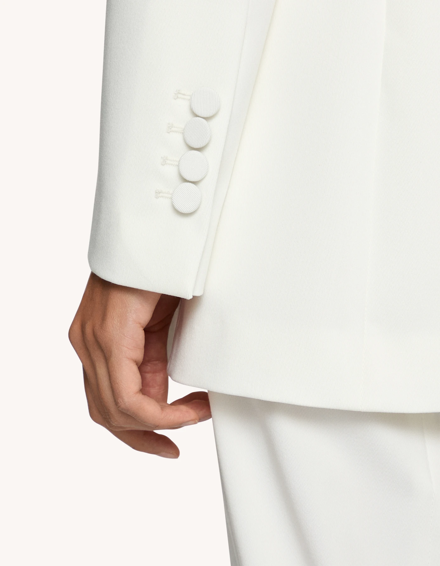 Single-breasted blazer in twill for women, white | Dondup