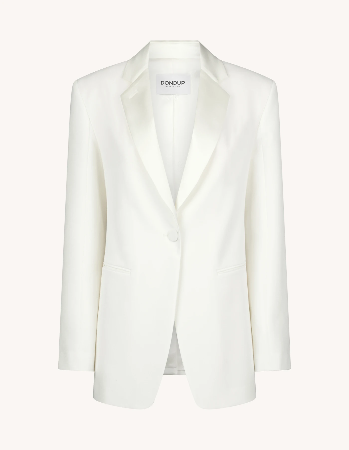 Single-breasted blazer in twill for women, white | Dondup