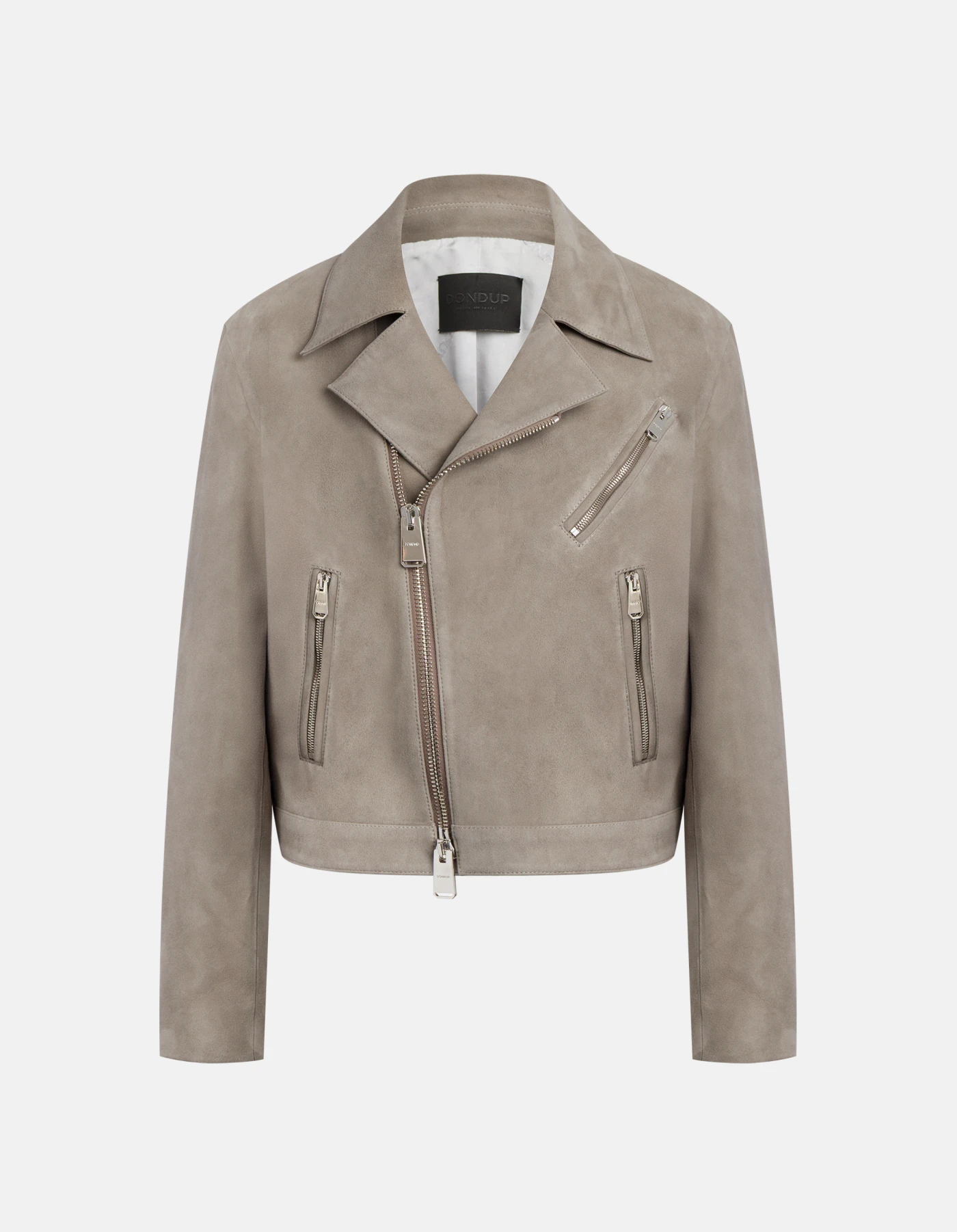 Regular-fit biker jacket in suede