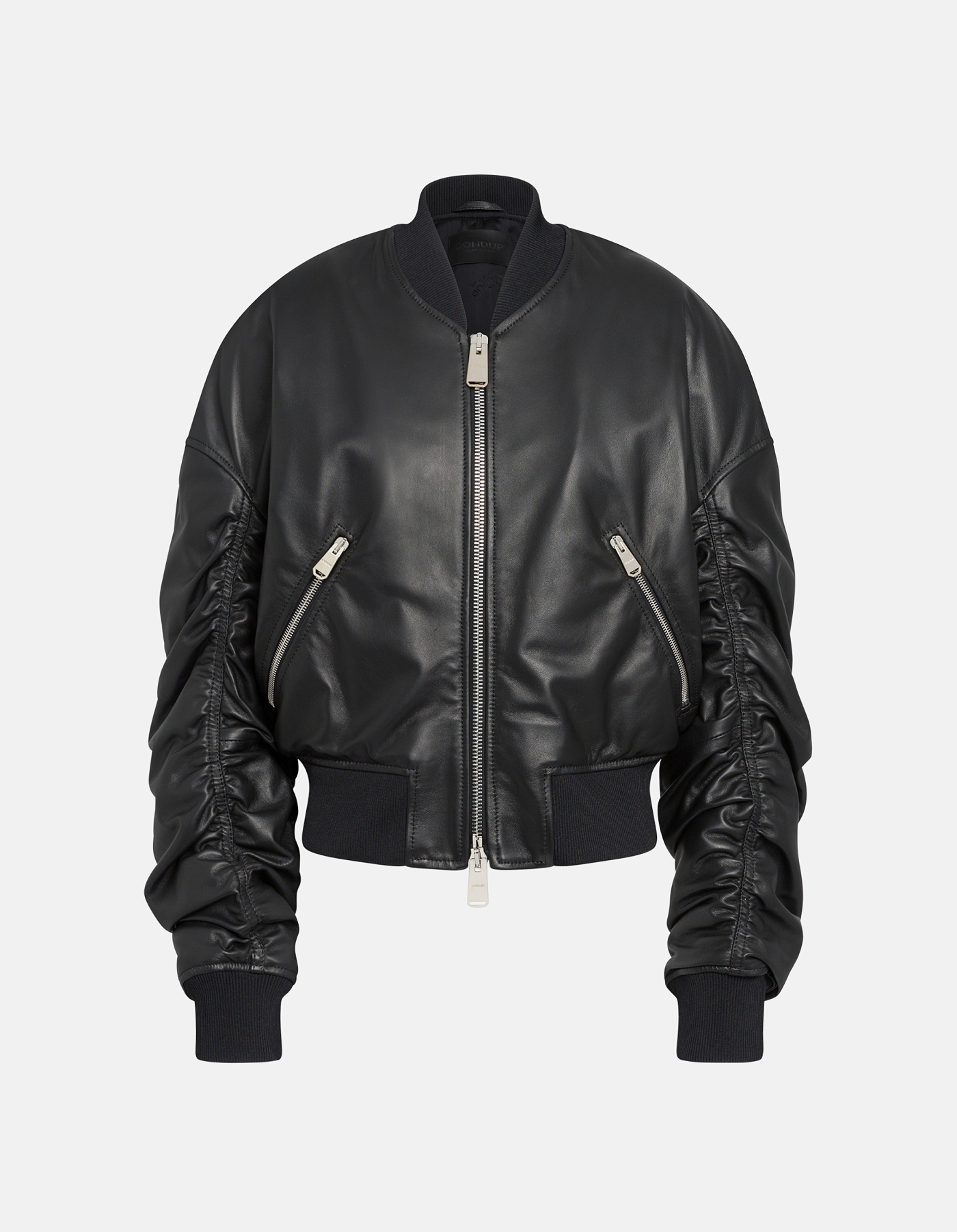Oversized bomber jacket in nappa leather