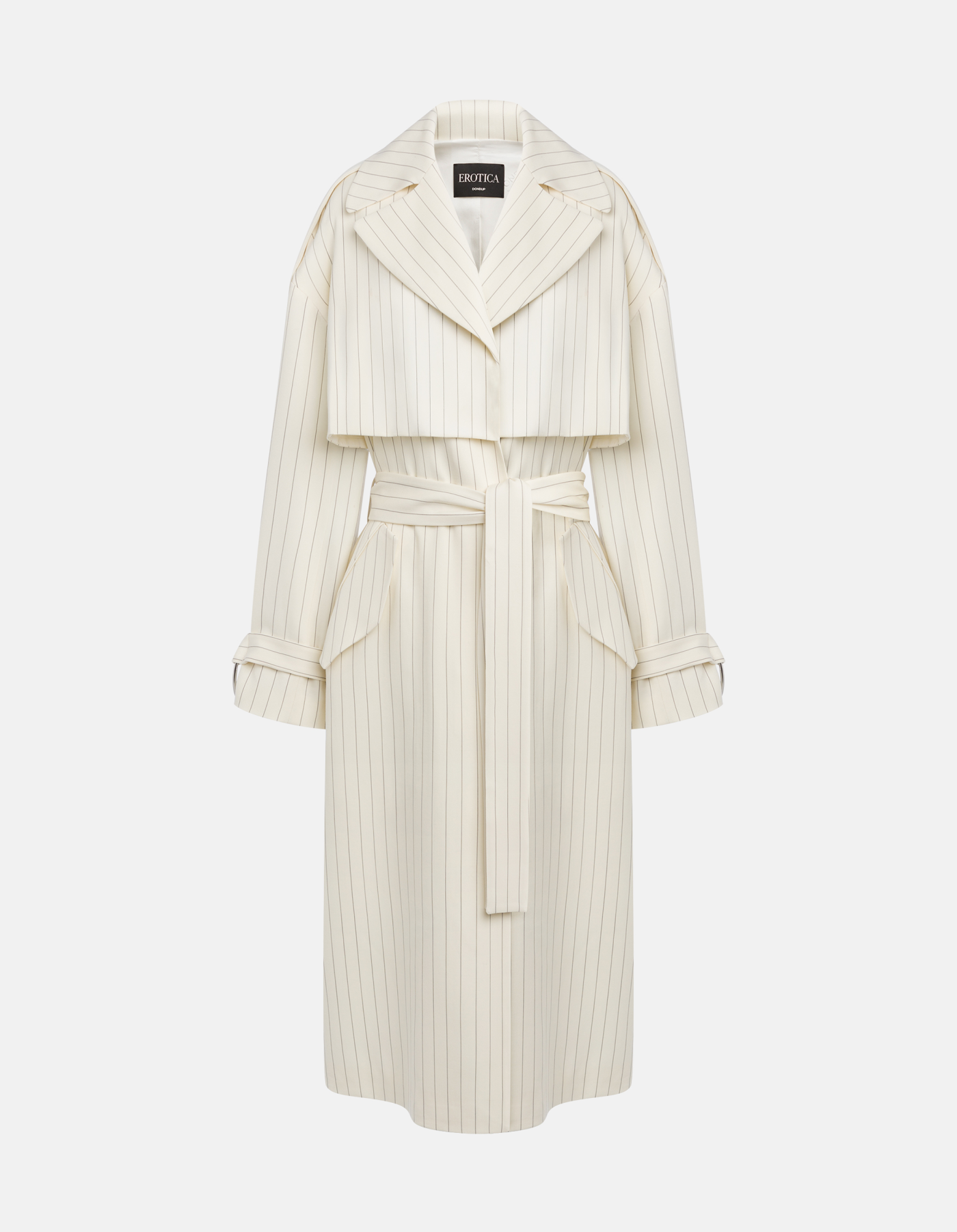 Trenchcoat in fresco di lana gessato
