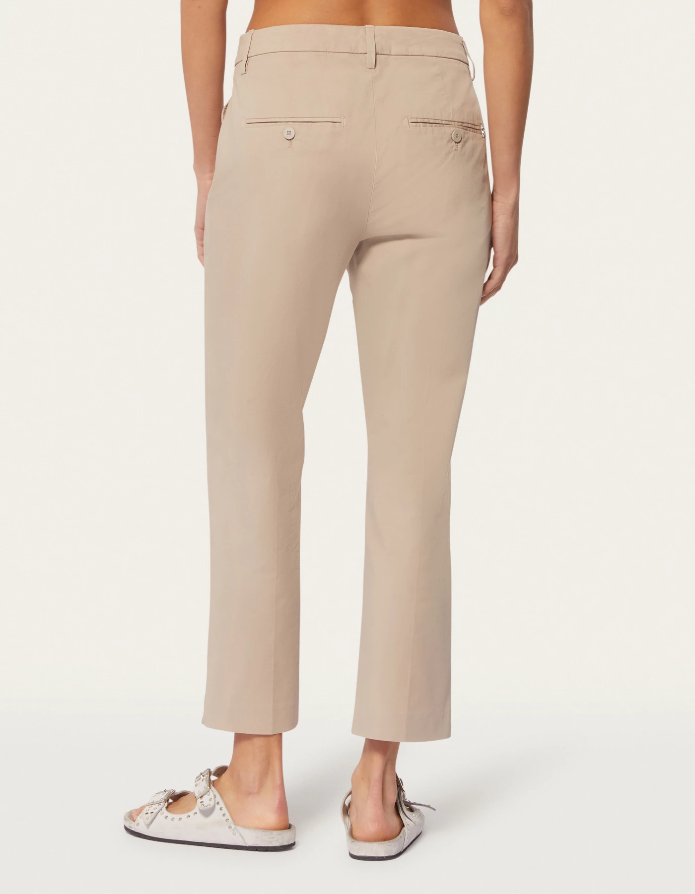 Nima loose-fit cotton trousers for women, sandy beige | Dondup