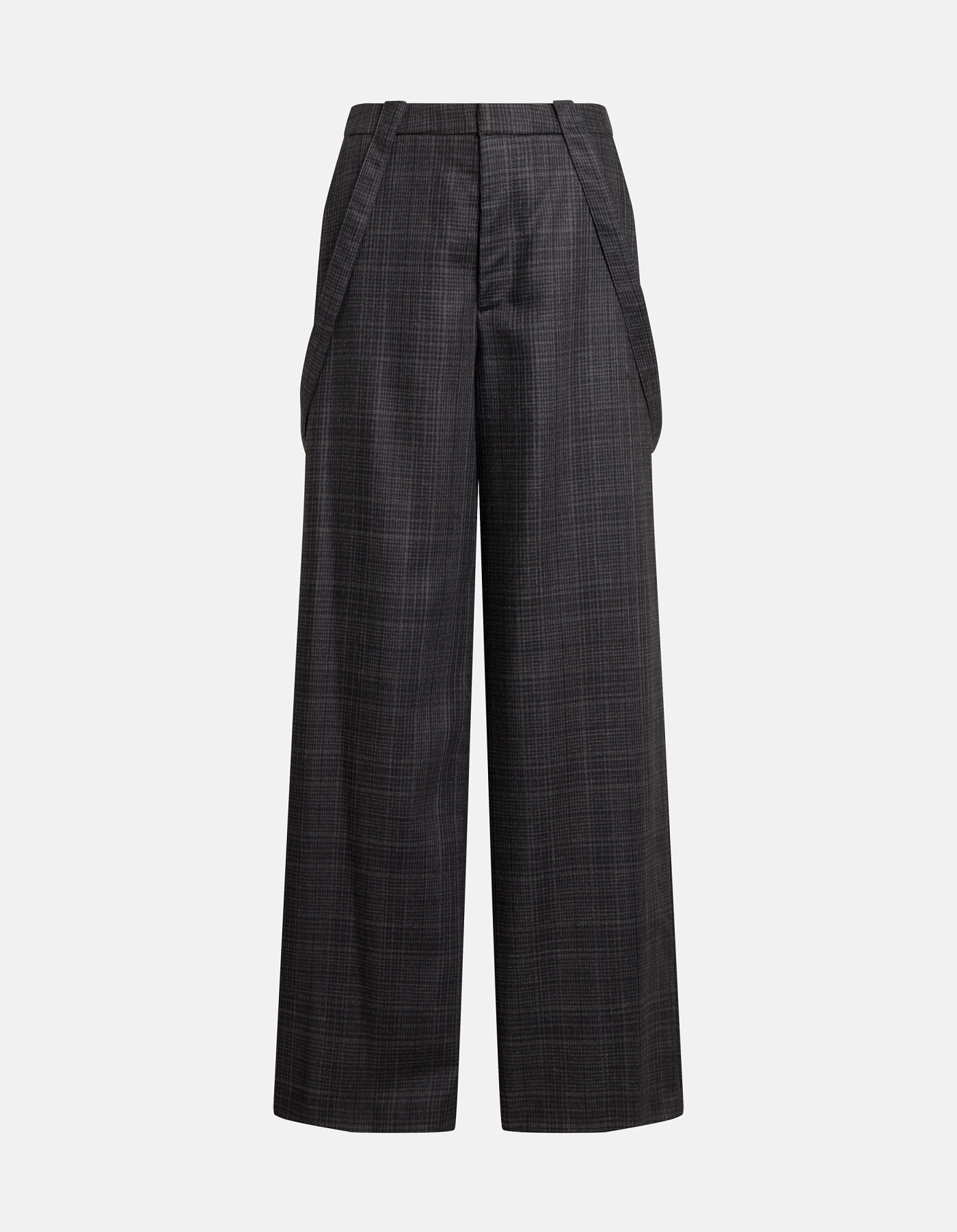 Pantaloni Tecla wide leg in lana principe di Galles
