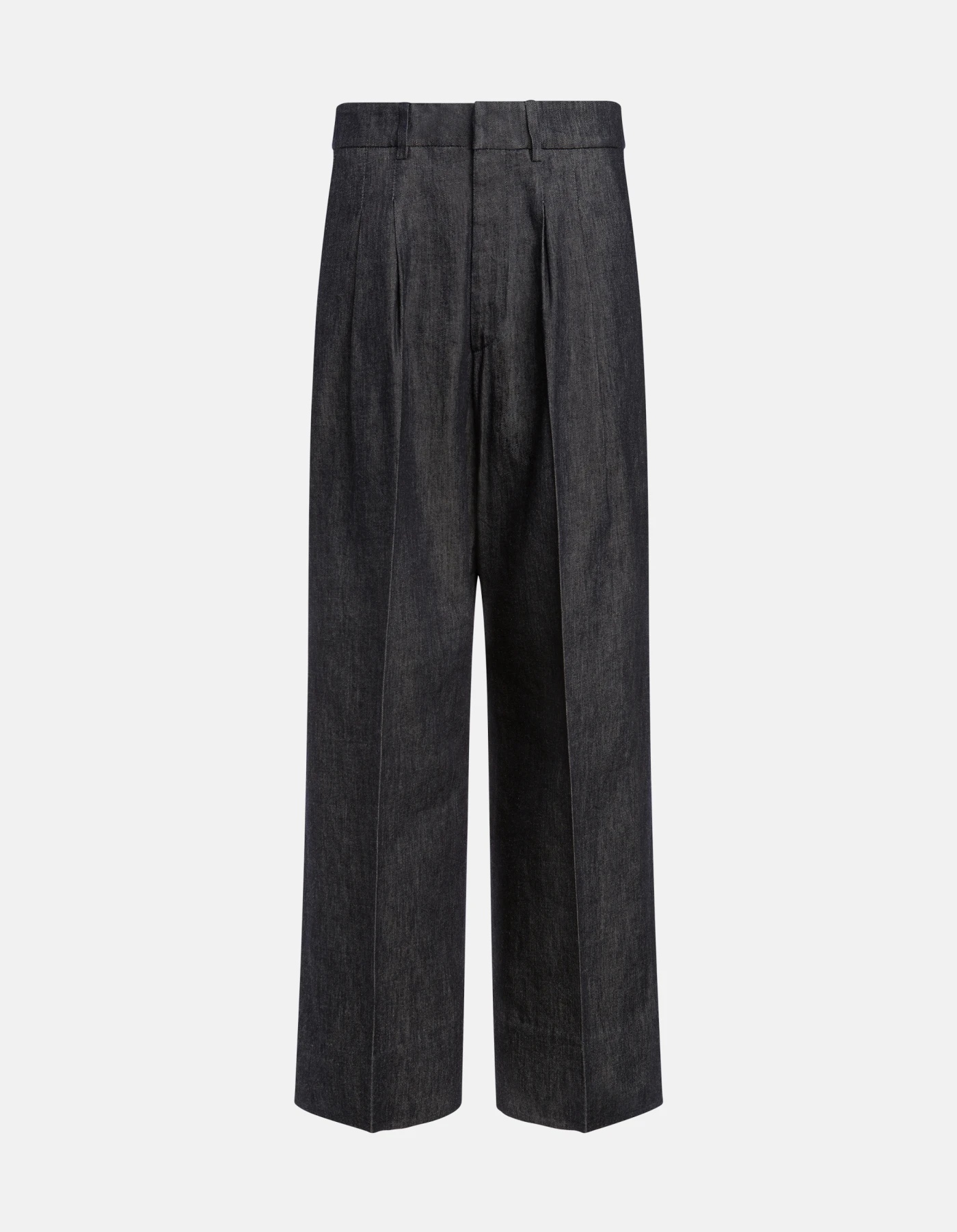 Eloise wide-leg trousers in rigid silk denim