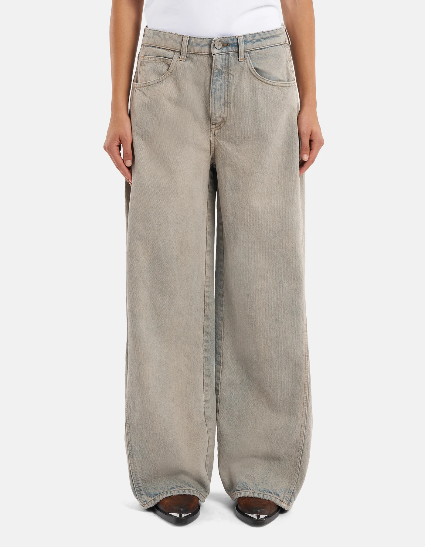 Jeans Cristy wide leg in denim fisso