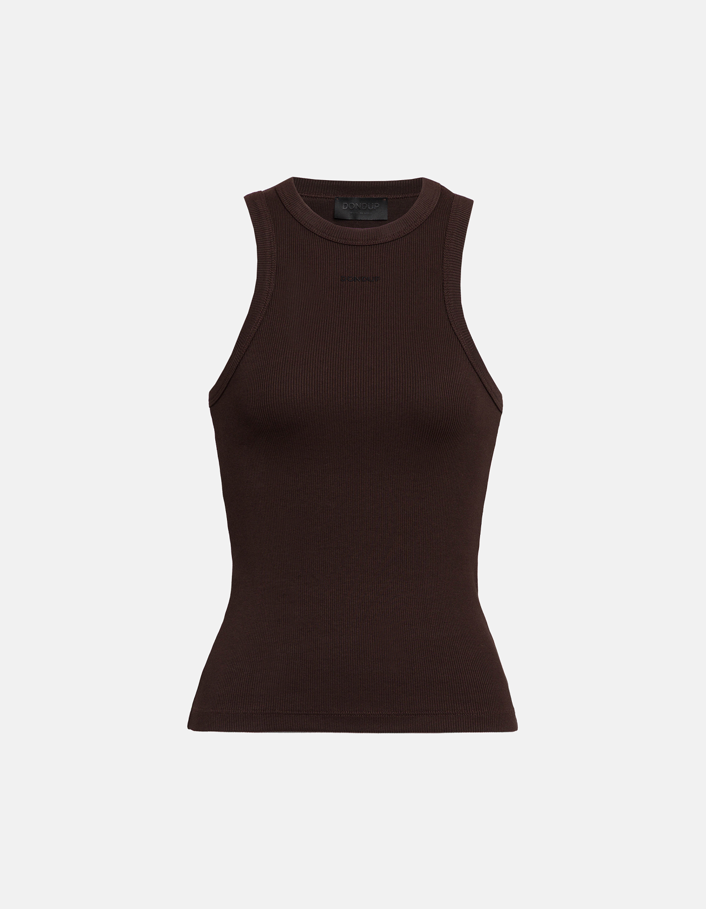 Slim-fit crew-neck in vest ribbed cotton