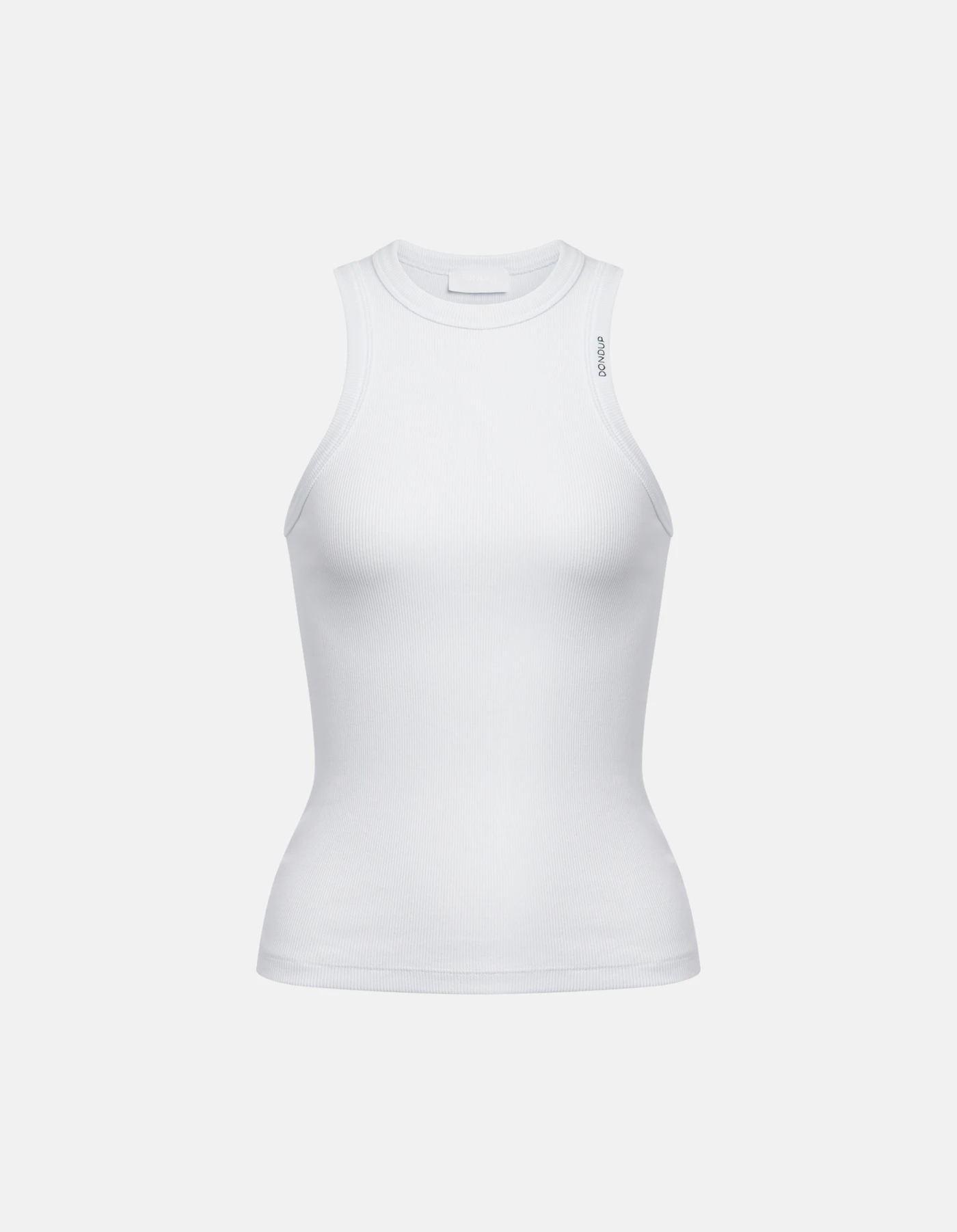 Slim-fit crew-neck in vest ribbed cotton