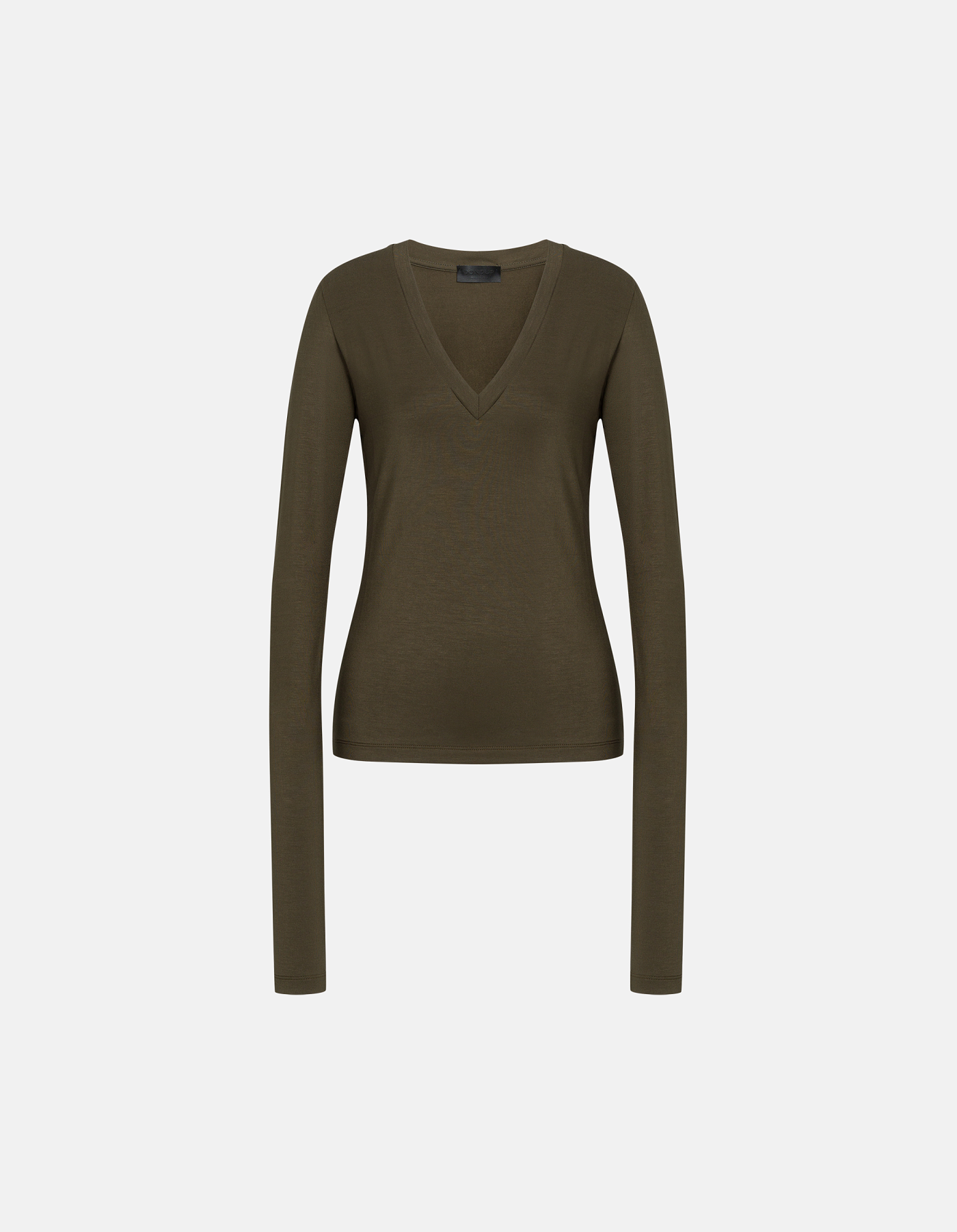 Slim-fit V-neck viscose T-shirt