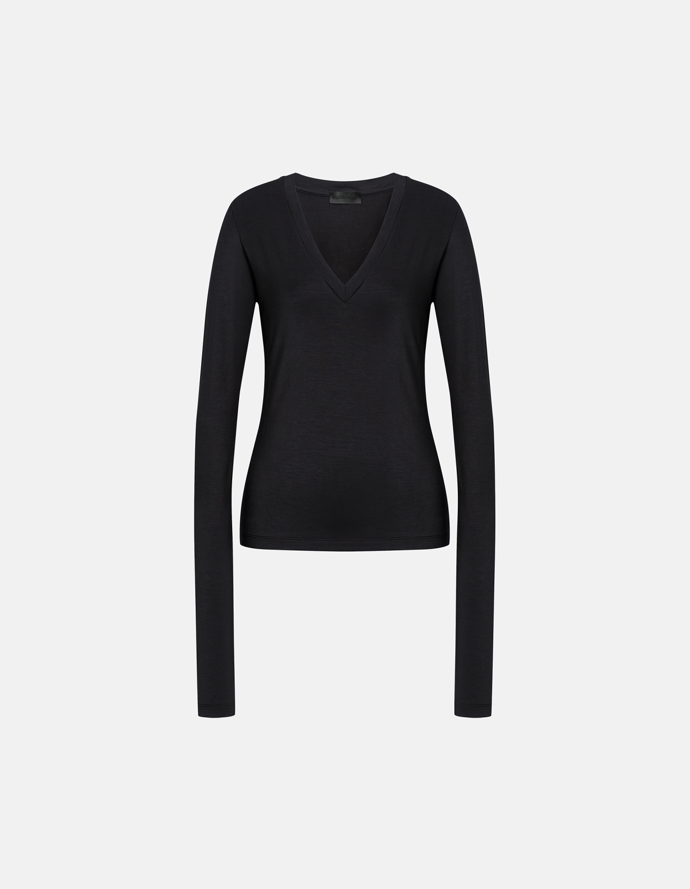 Slim-fit V-neck viscose T-shirt