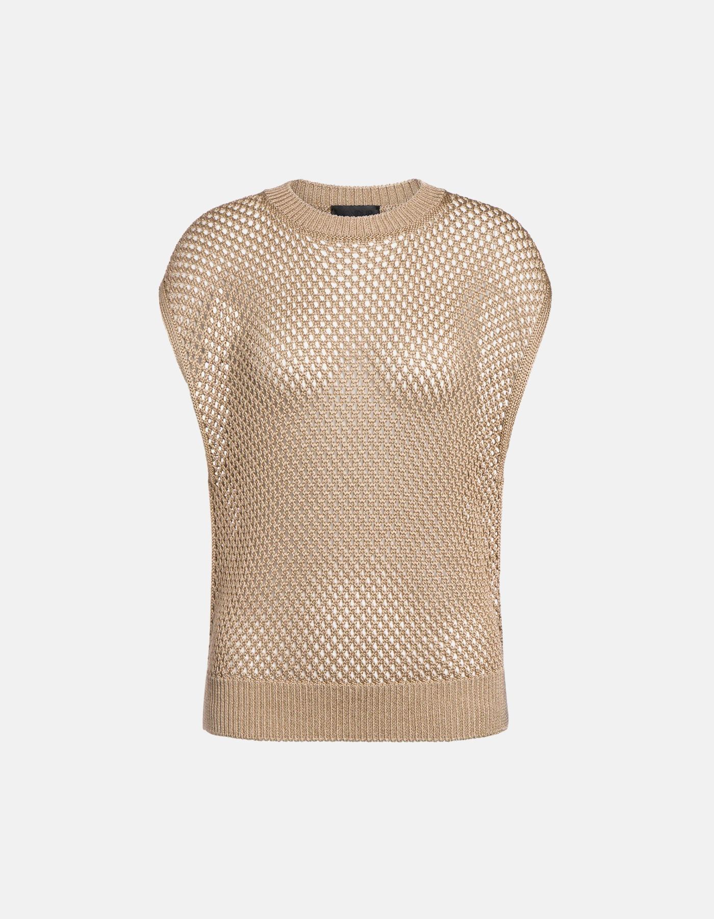 Regular-fit crew-neck waistcoat in open-work cordonnet