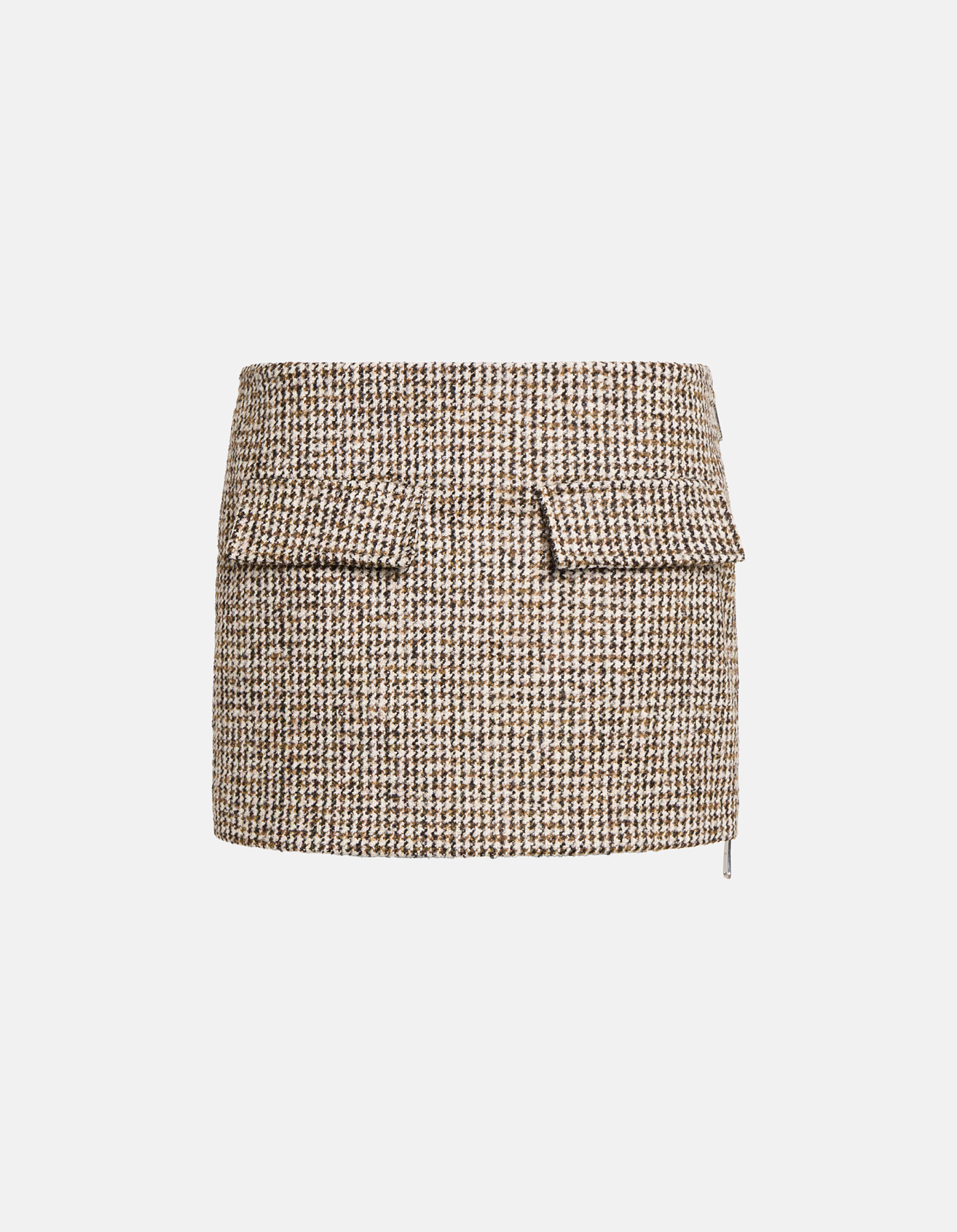Houndstooth bouclé mini skirt