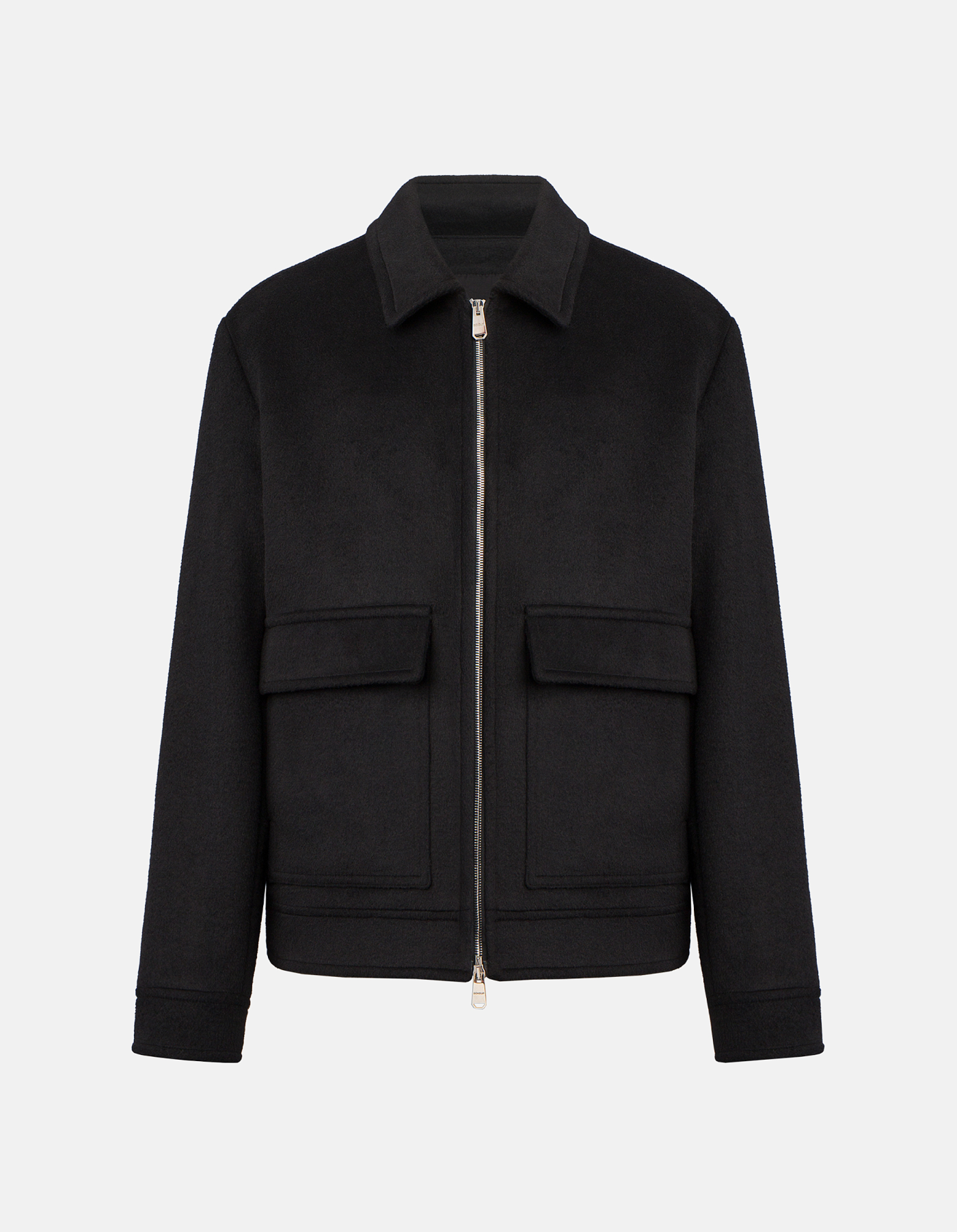 Regular-fit coat in wool-blend velour
