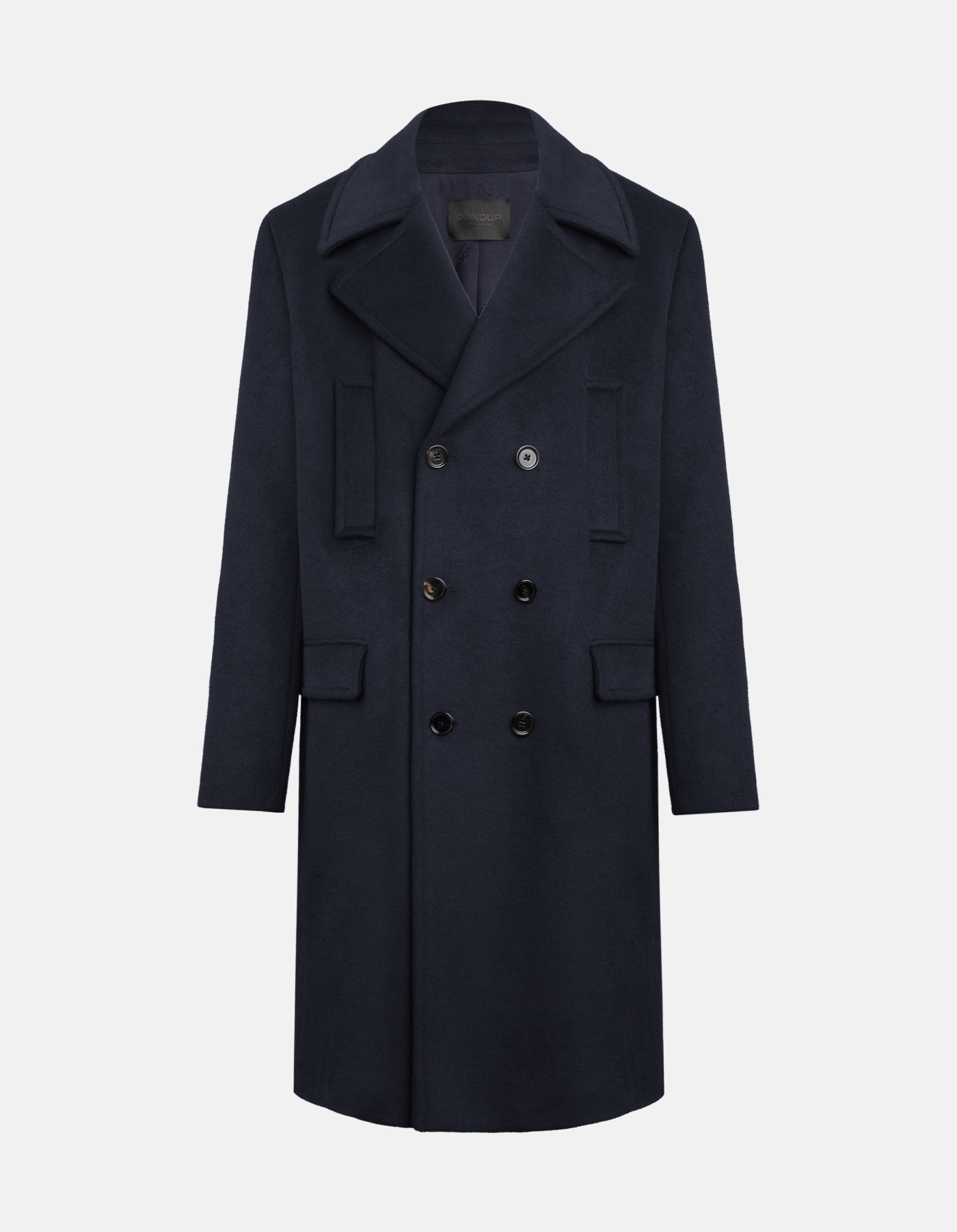 Double-breasted regular-fit coat in wool-blend velour