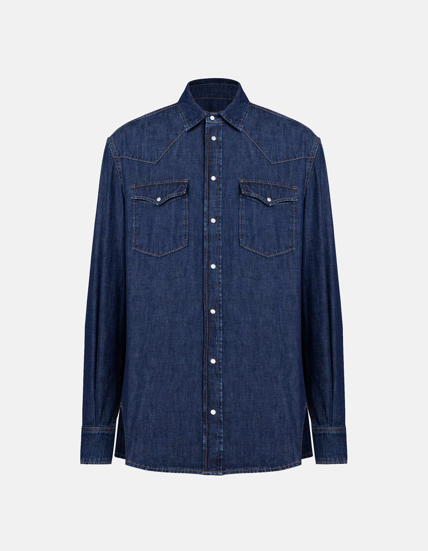 Regular-fit Western-style shirt in rigid denim