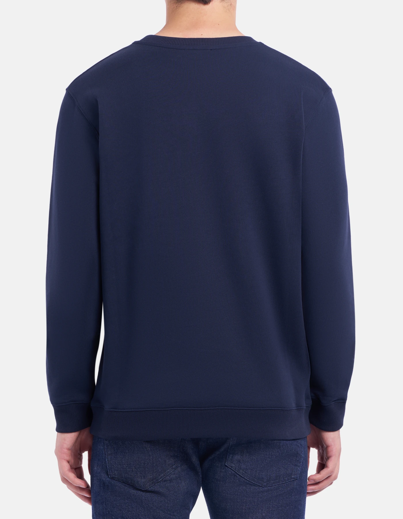 Felpa girocollo regular in cotone da uomo, blu universo