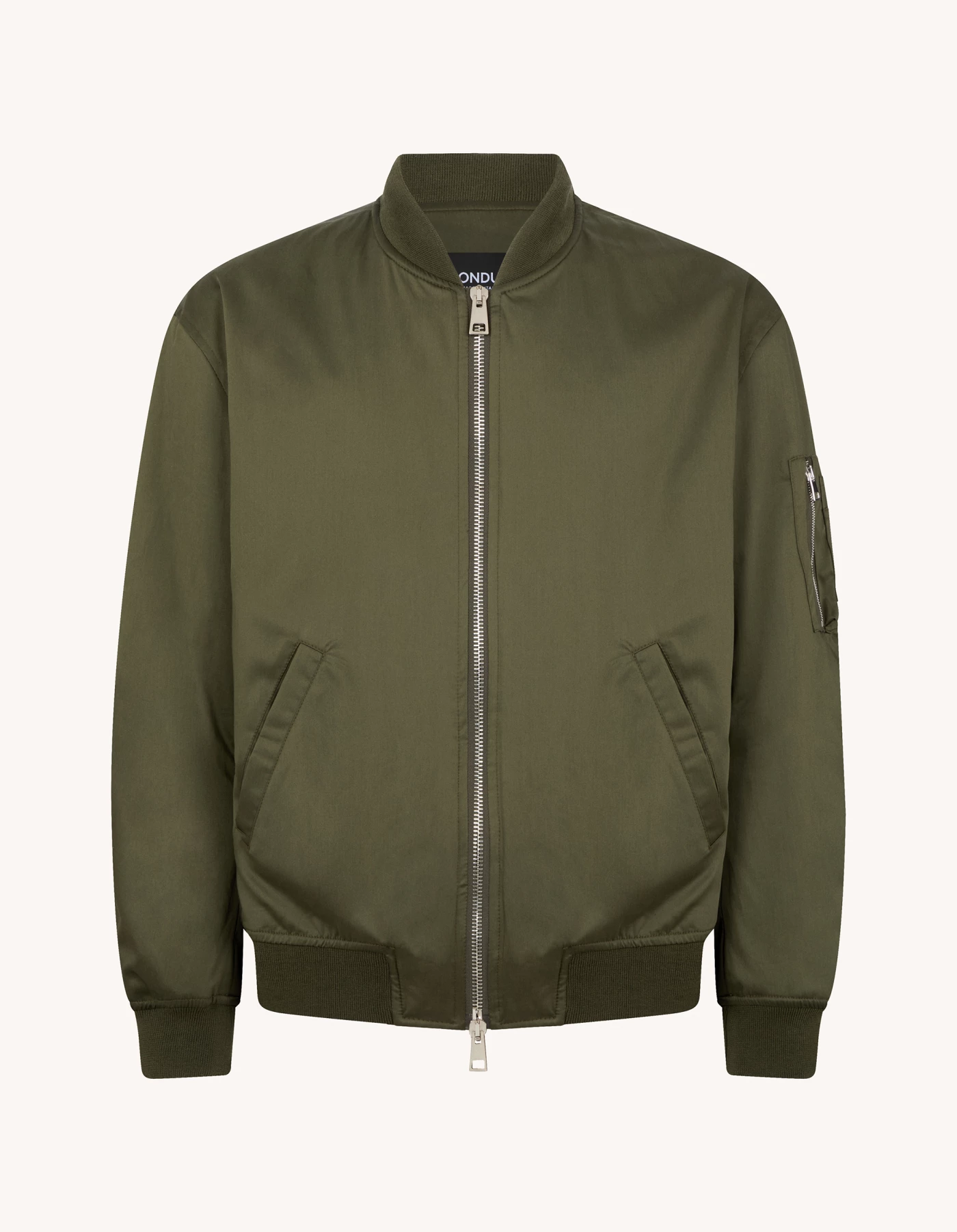 Bomberjacke in normaler Passform aus Satin für herren, militärgrün  