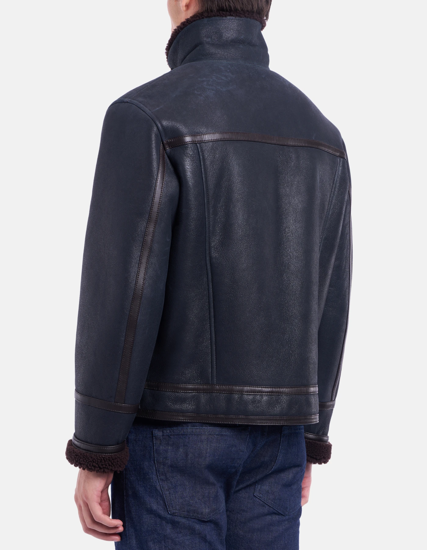 ジャケット DONDUP Loose shearling jacket Regular-fit shearling jacket for men, navy blue