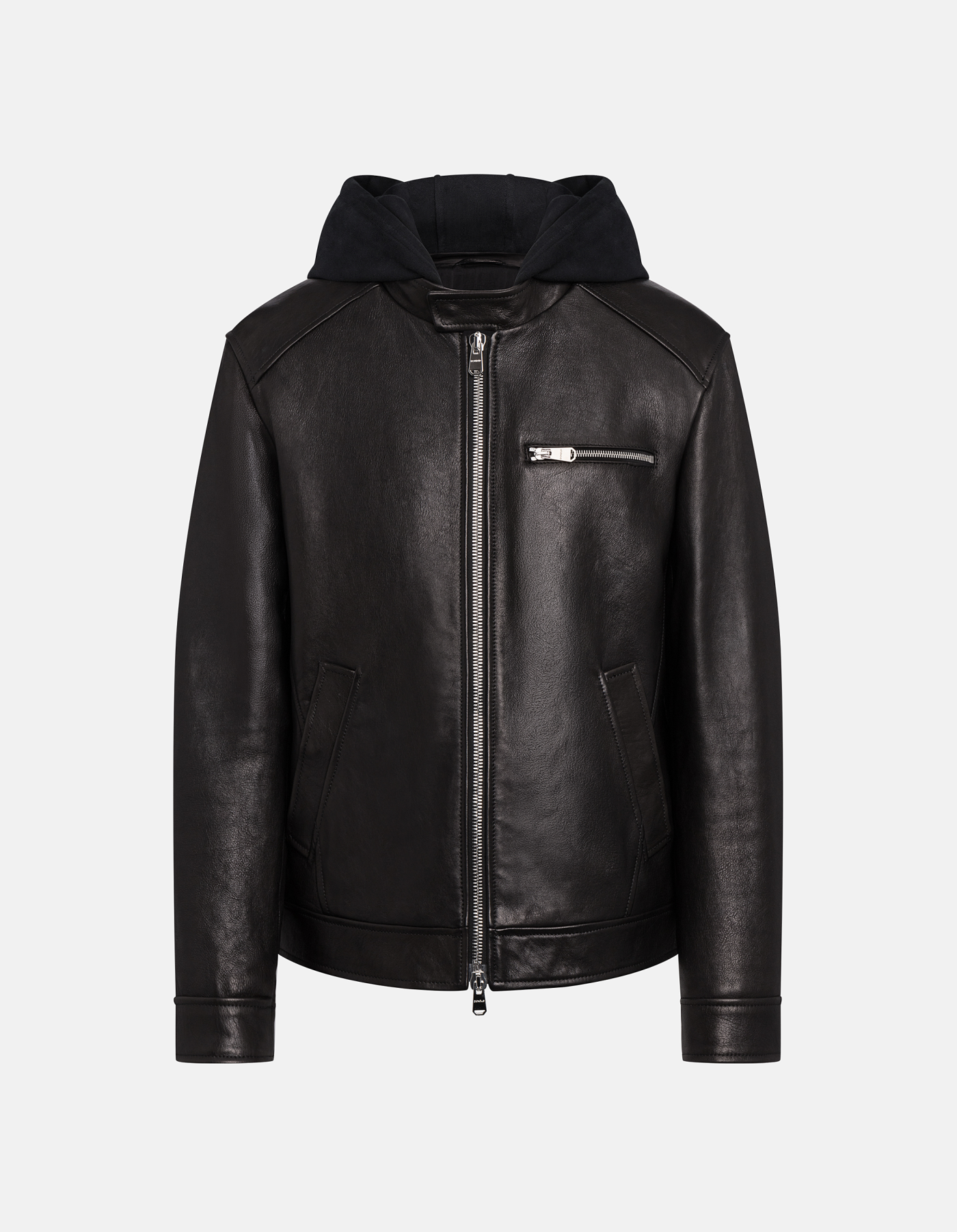 Regular-fit biker jacket in nappa leather