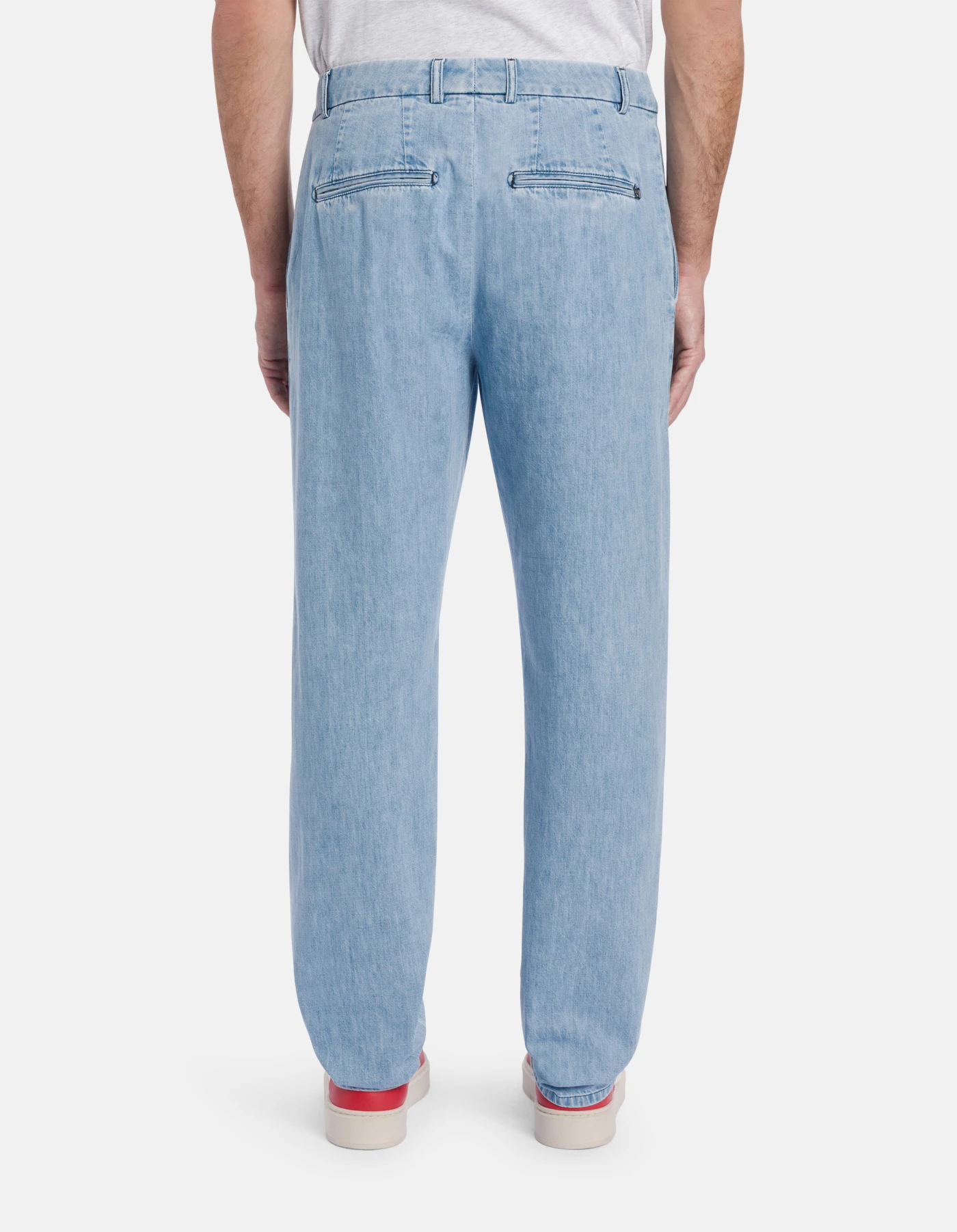 James loose-fit trousers in rigid denim for men, blue | Dondup