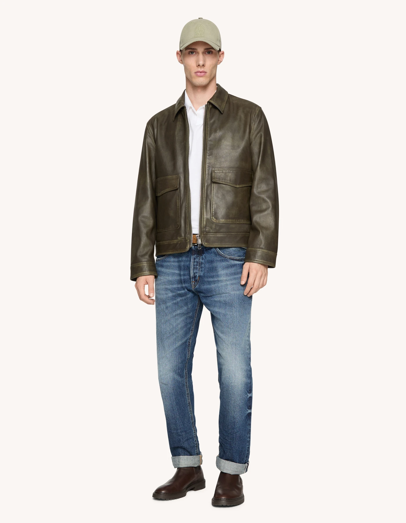 Jeans Bray regular in denim fisso cimosato da uomo, blu | Dondup