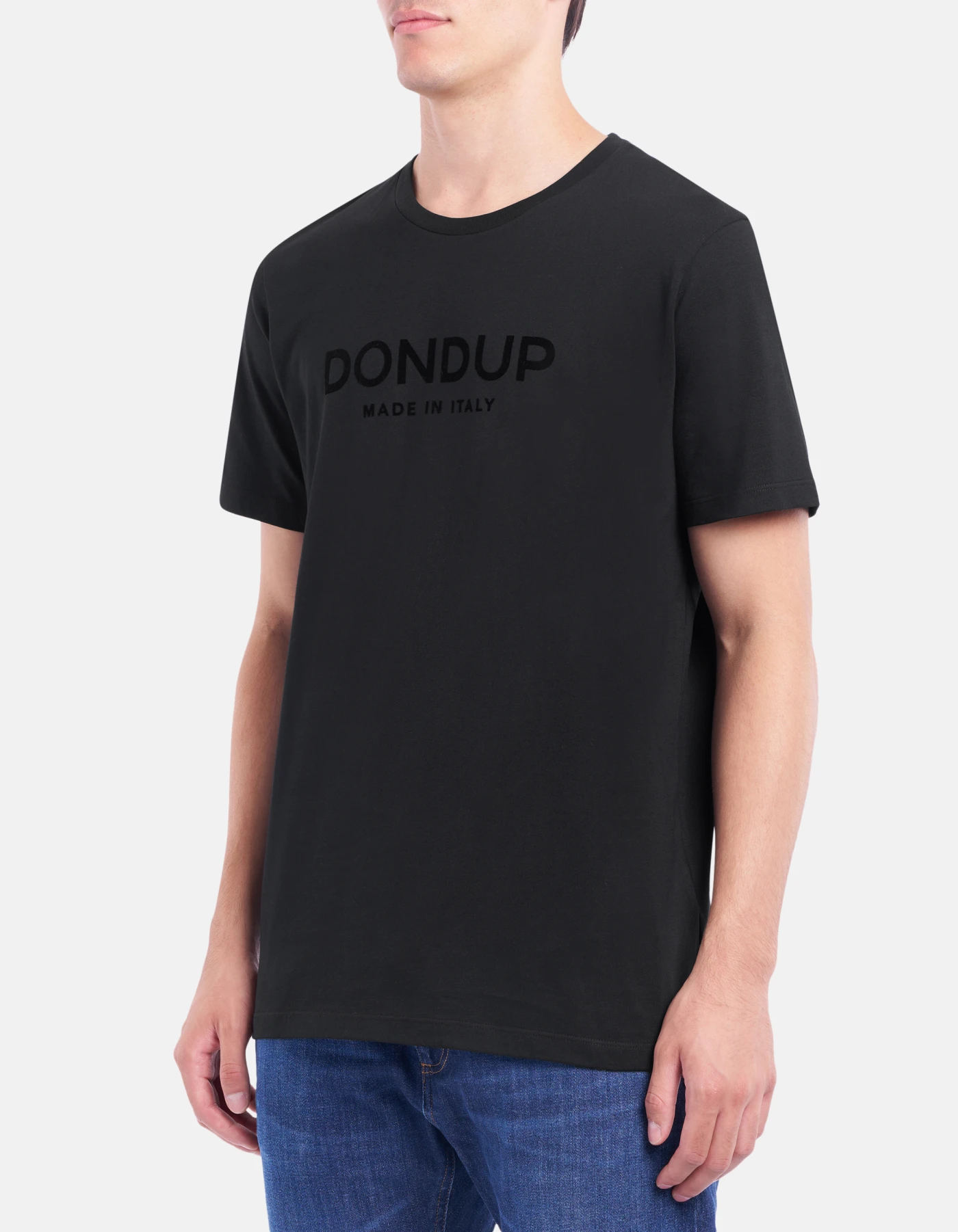 T-shirt girocollo regular in jersey da uomo, nero T-shirt girocollo regular in jersey da uomo, nero