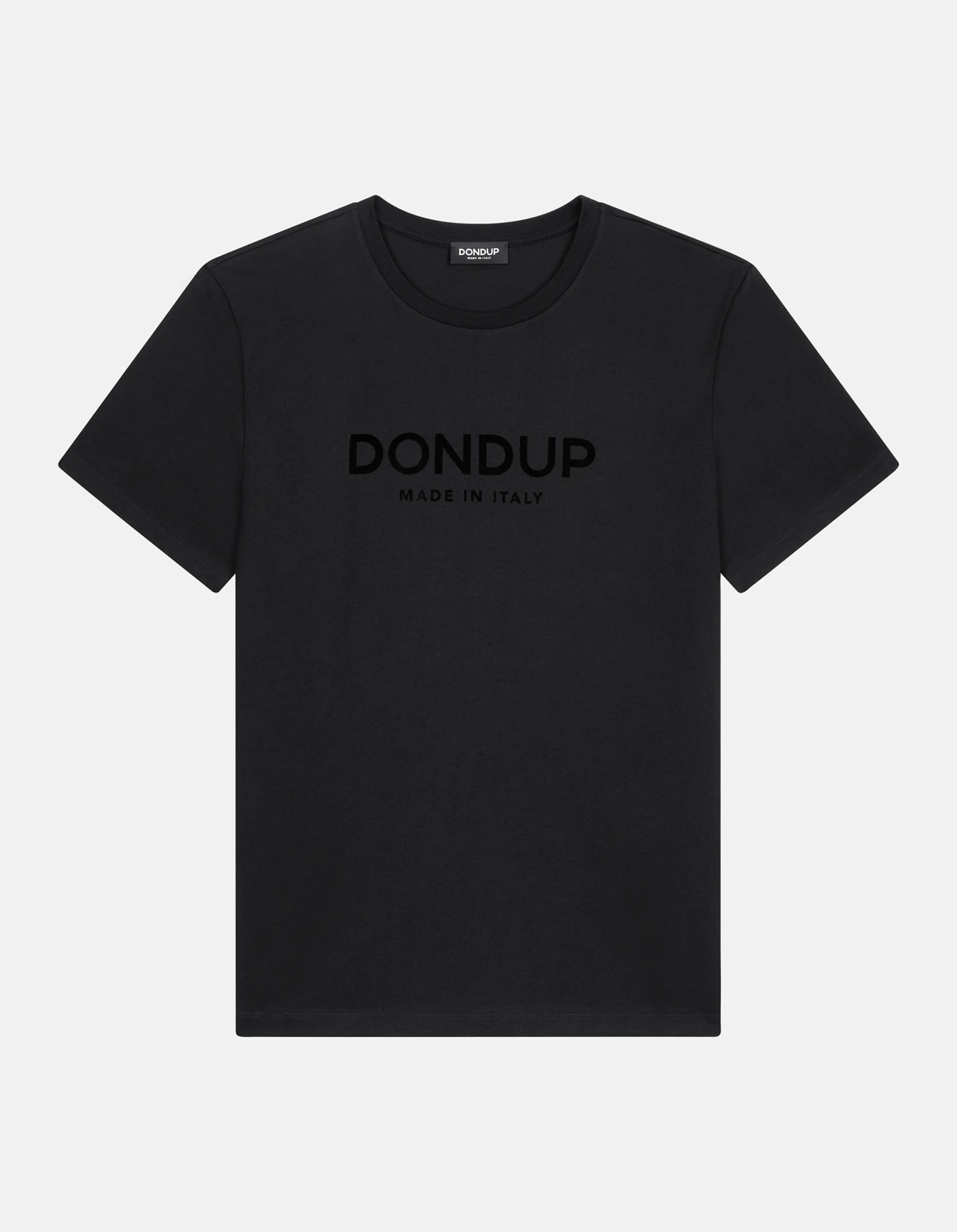 T-shirt girocollo regular in jersey da uomo, nero