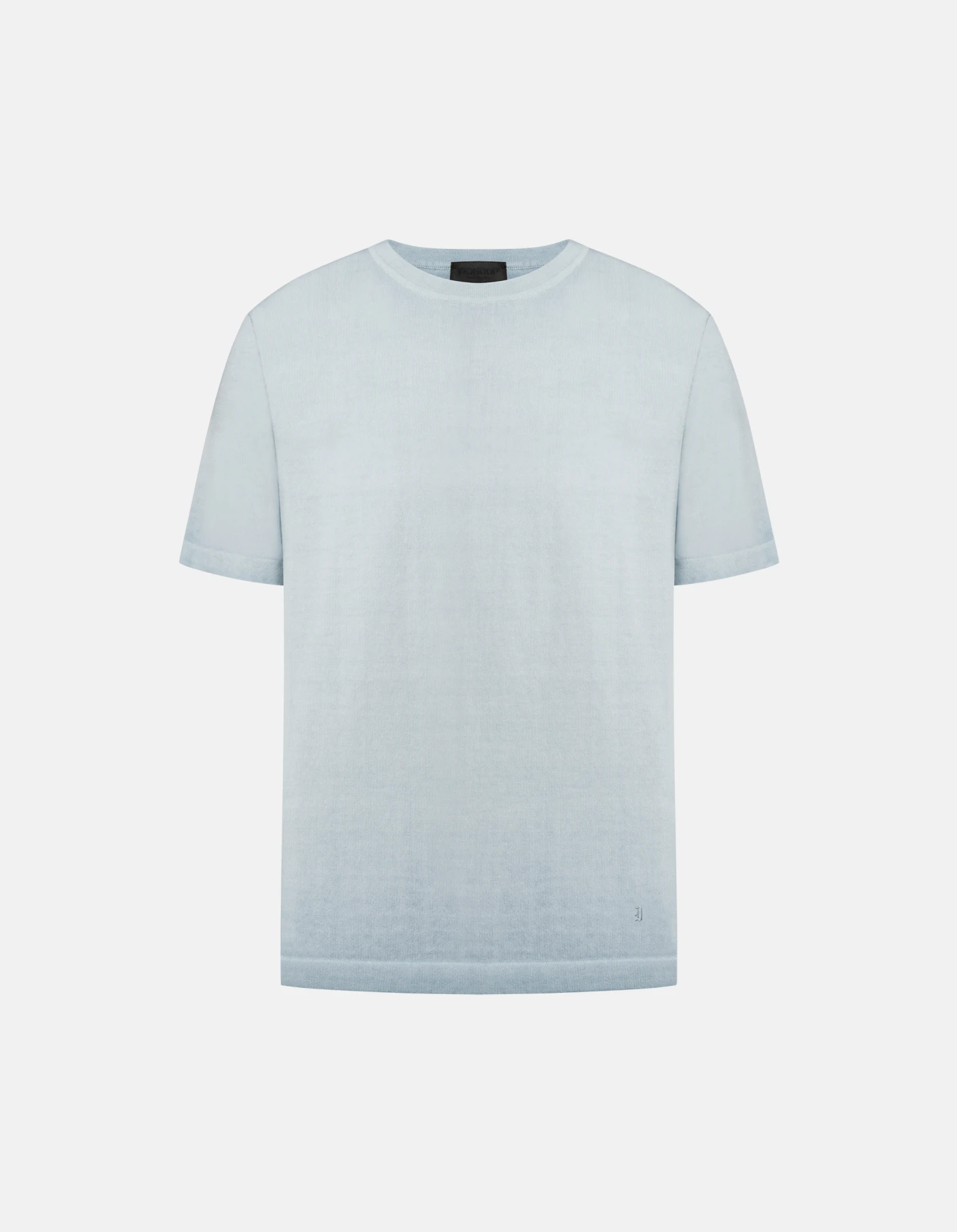 Regular-fit crew-neck T-shirt in cotton crepe