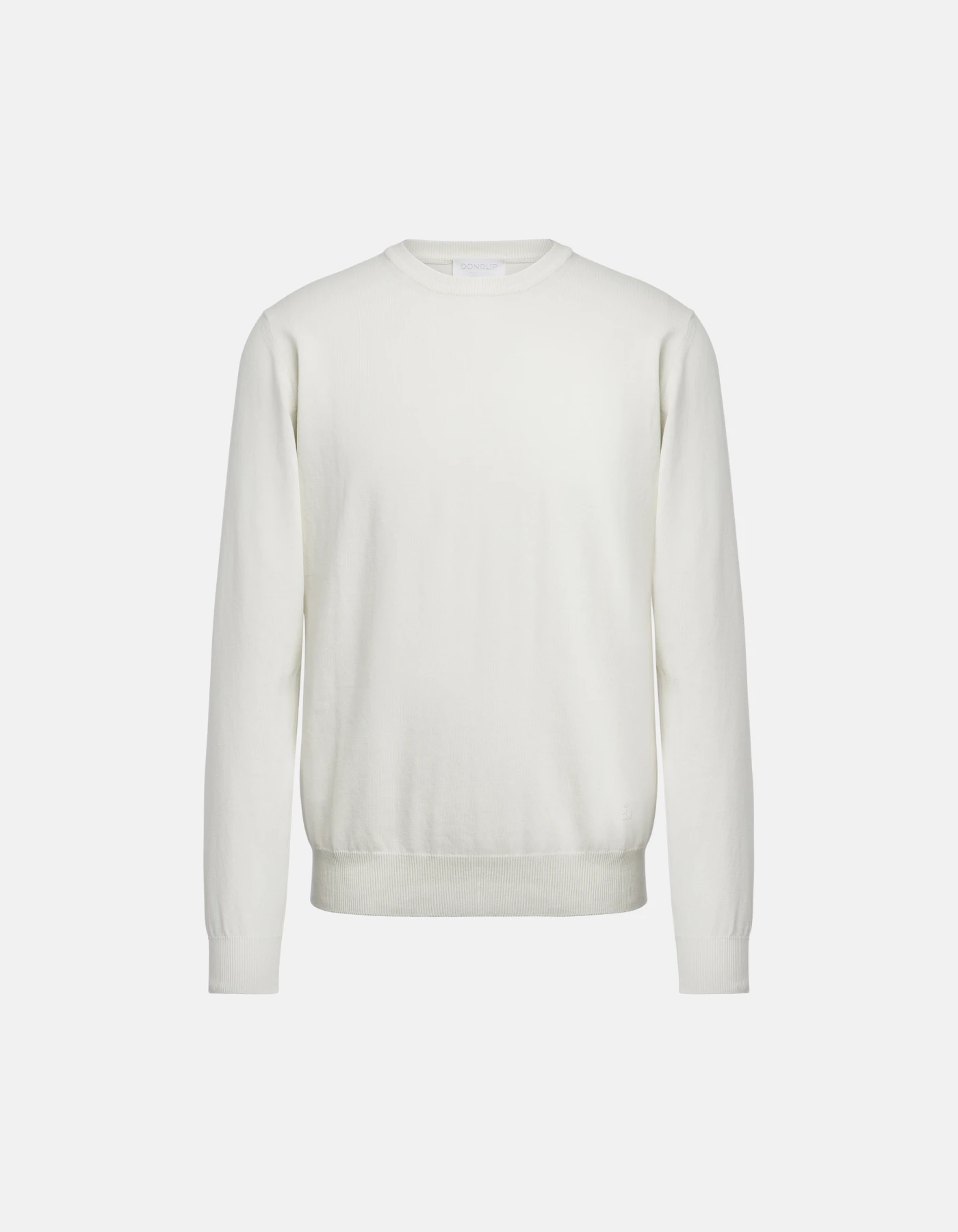 Regular-fit crew-neck jumper in cotton crepe