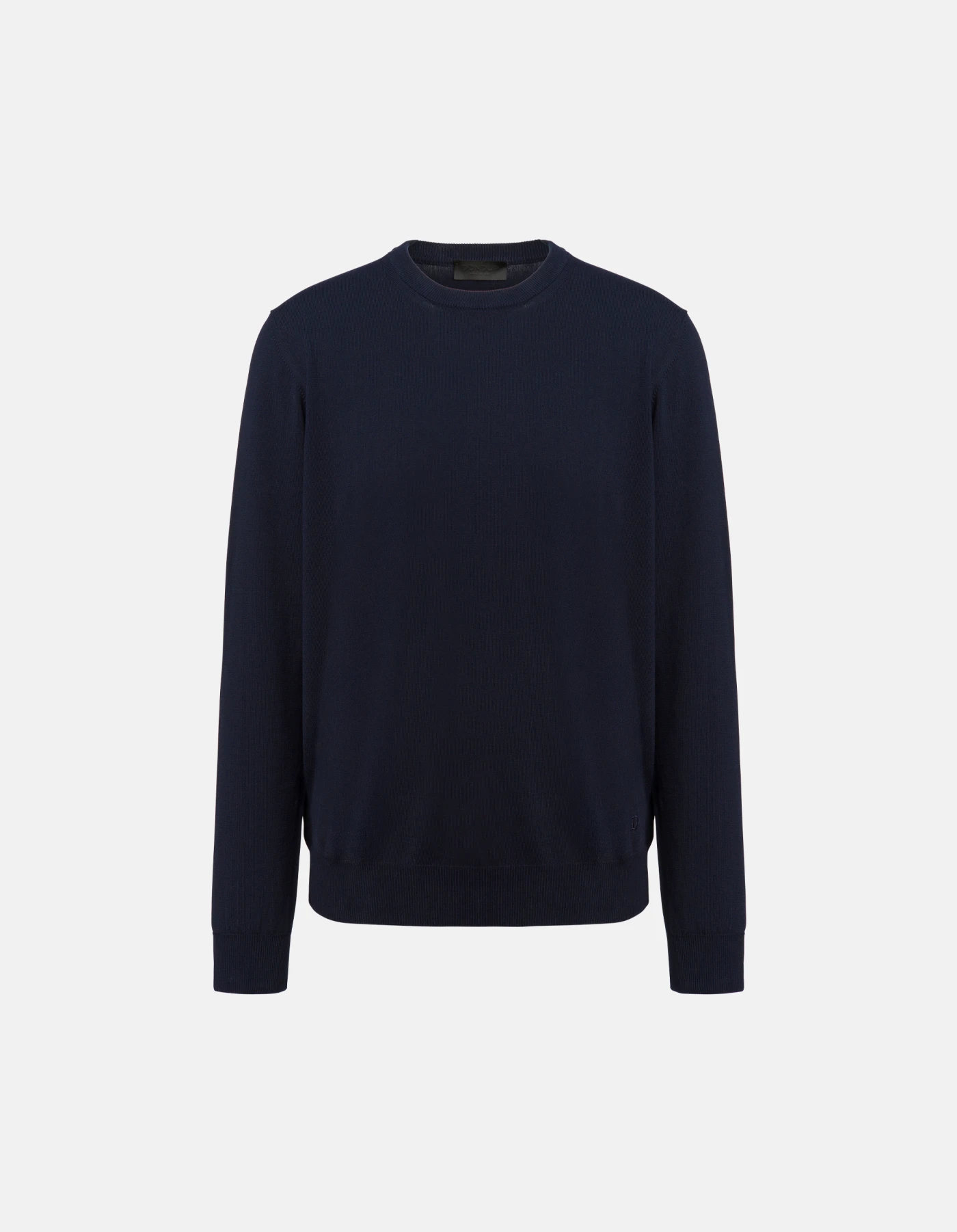 Regular-fit crew-neck jumper in cotton crepe