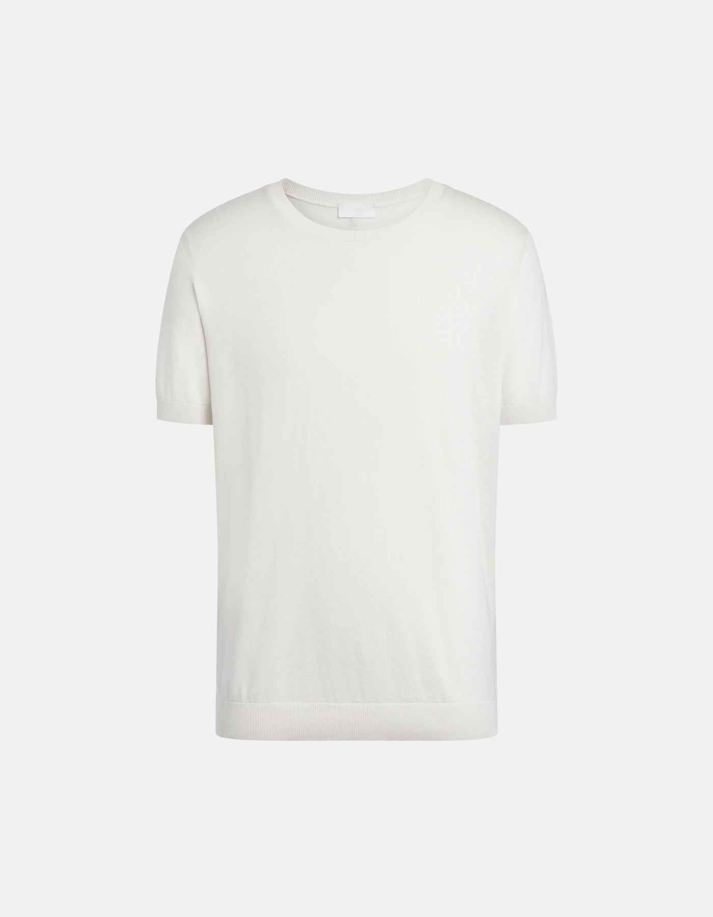 Regular-fit crew-neck T-shirt in silk and cotton
