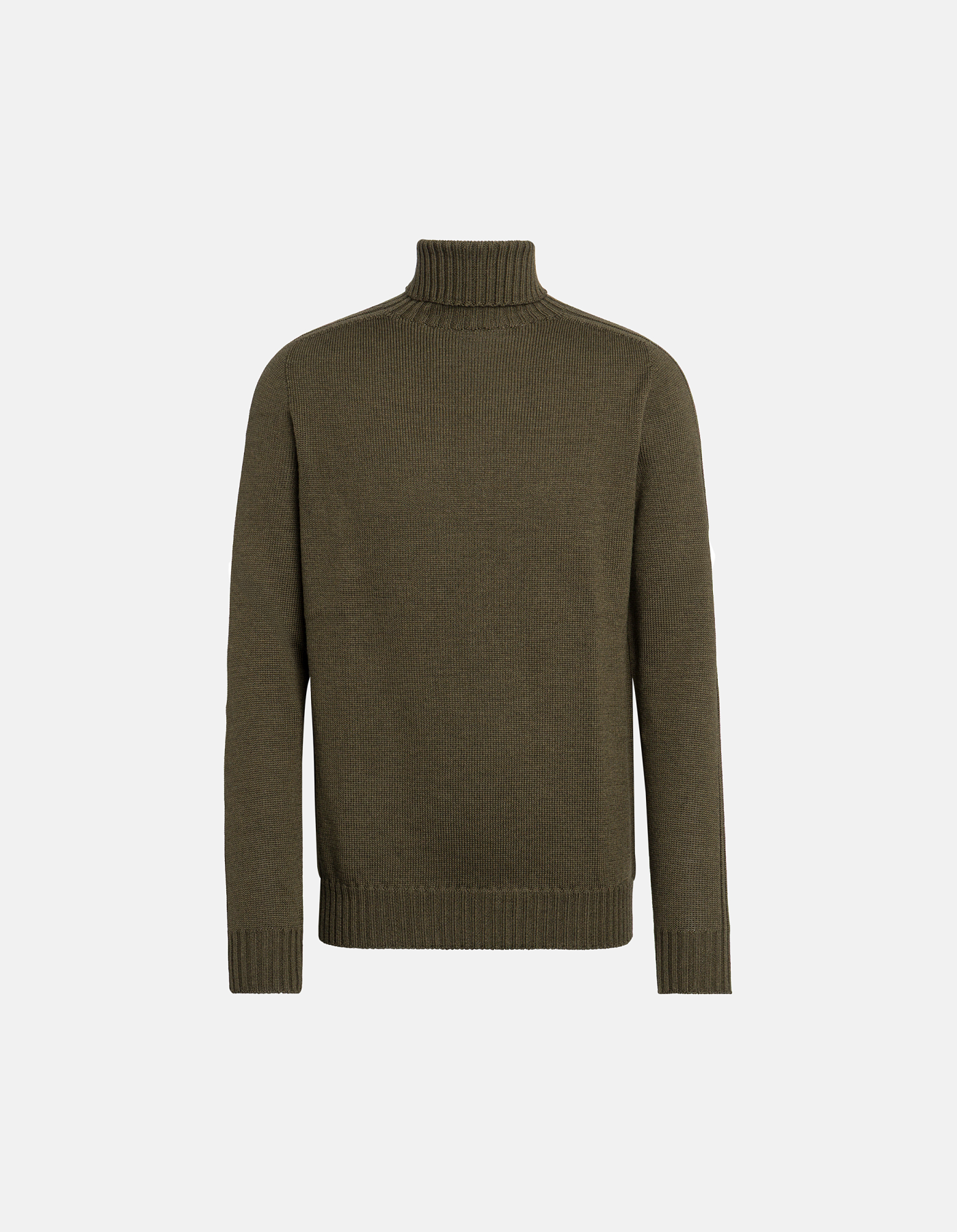 Regular-fit polo-neck jumper in basic wool