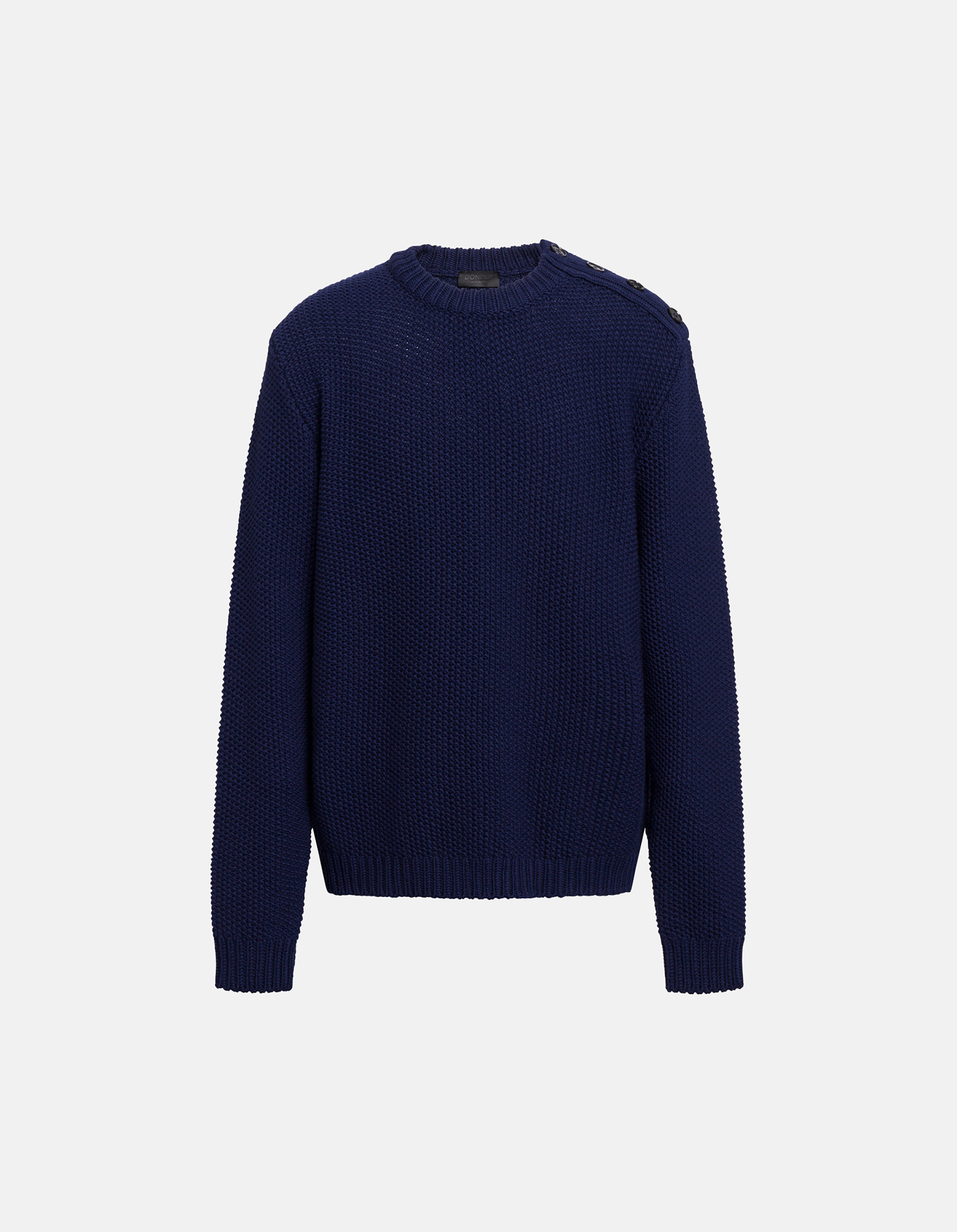 Crew-neck jumper in moss-stitch wool, regular fit