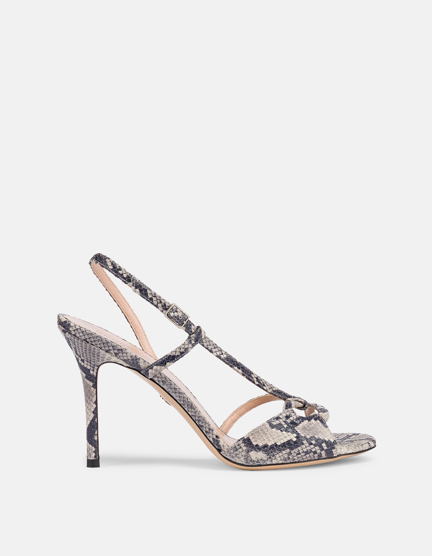 Printed python sandals
