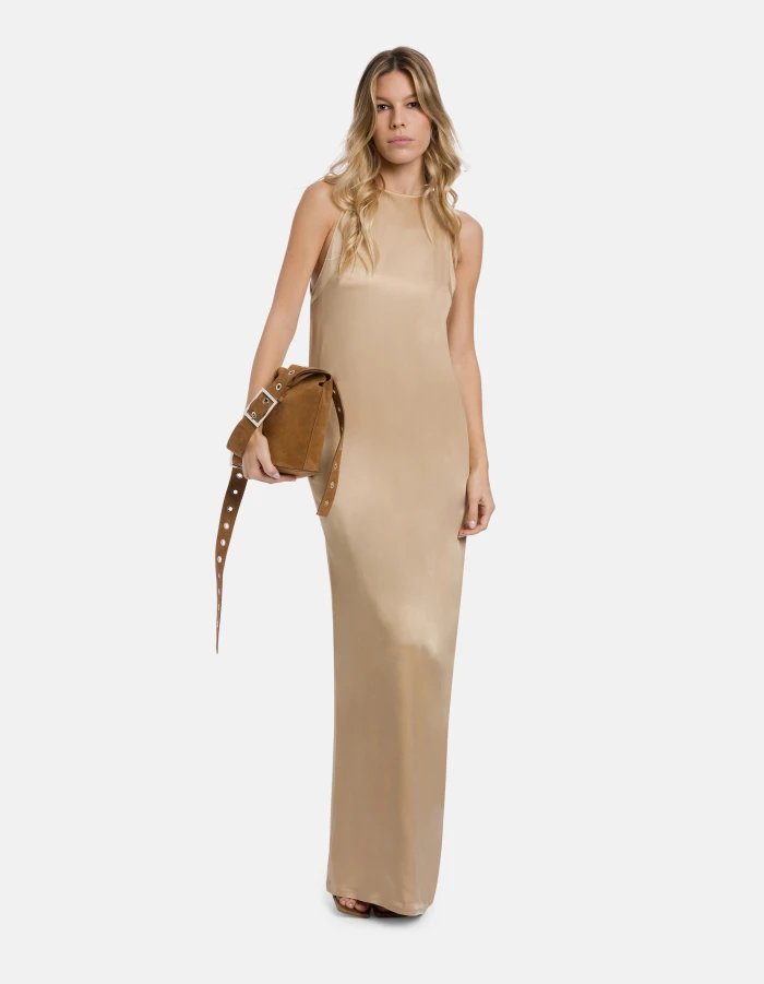 Long crepe sablé dress