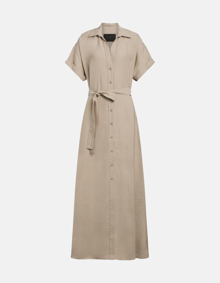 Long viscose gabardine dress