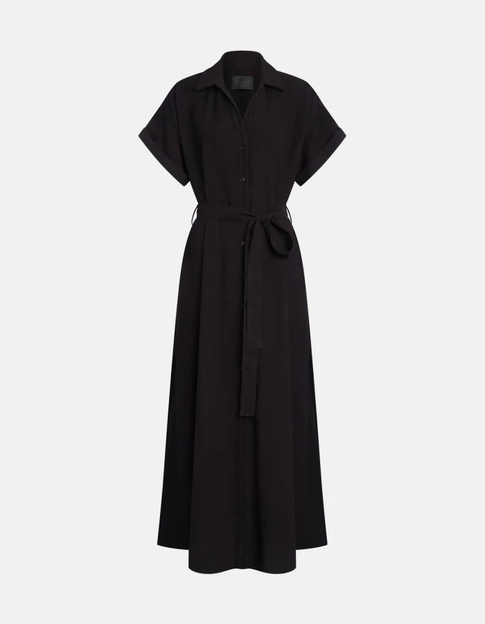 Langes Kleid aus Viskosegabardine