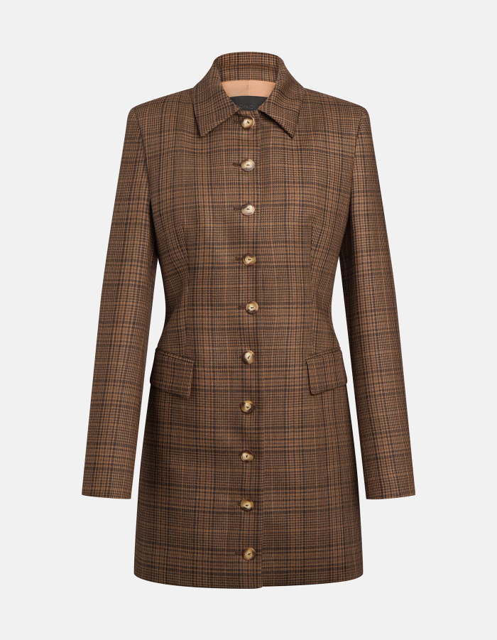 Short wool Prince of Wales check dress