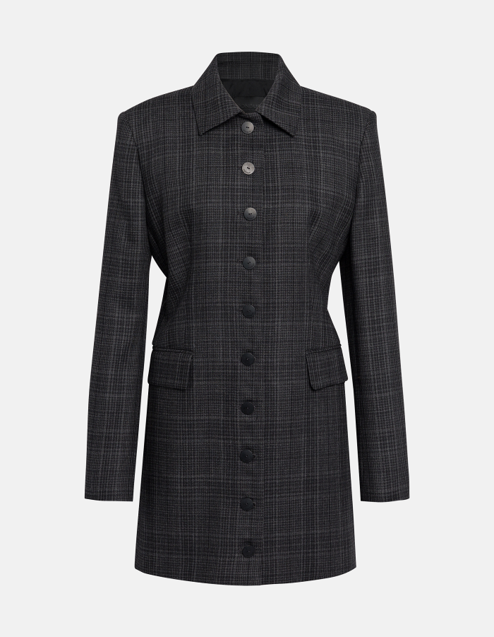 Short wool Prince of Wales check dress